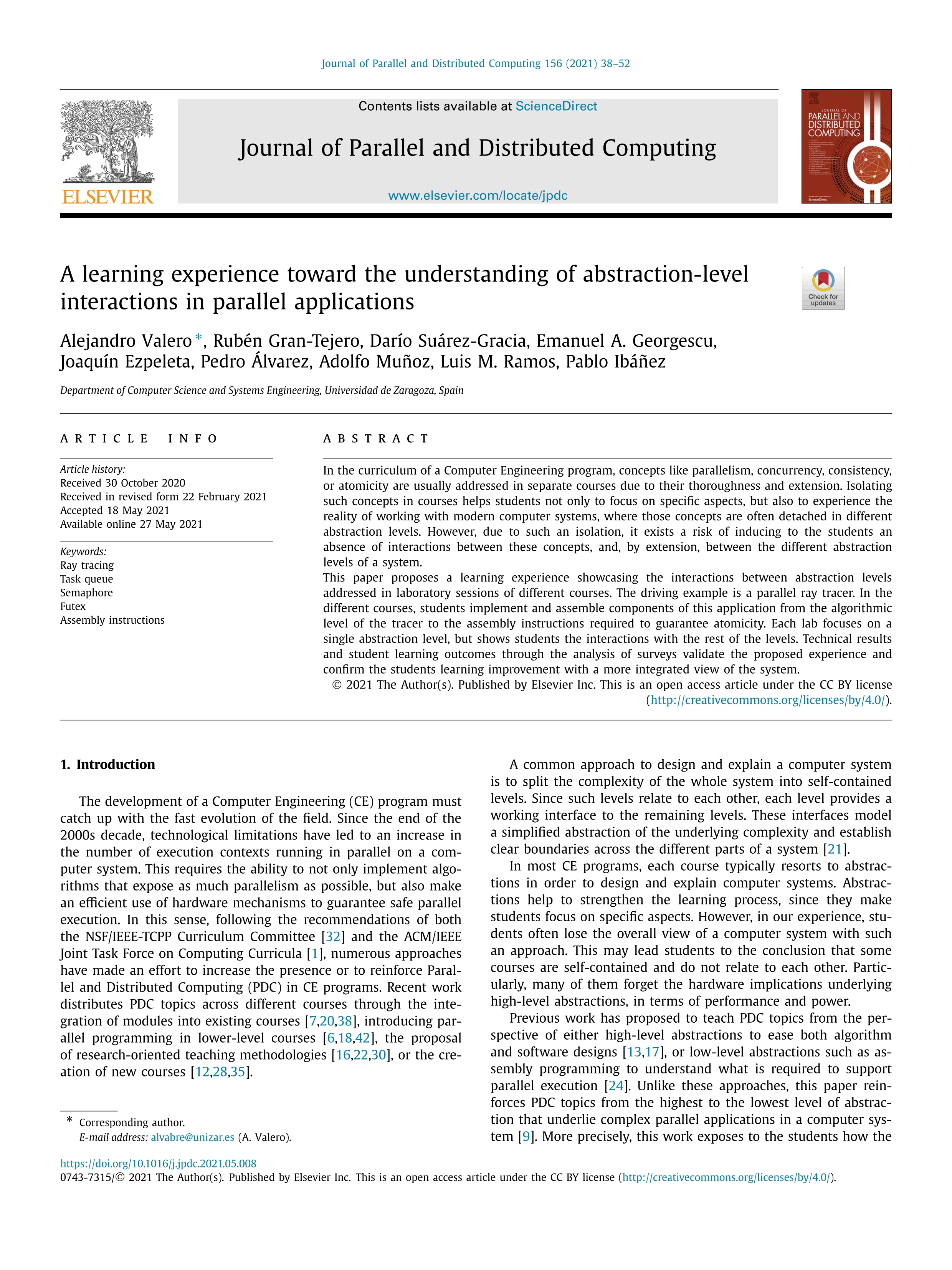 A learning experience toward the understanding of abstraction-level interactions in parallel applications