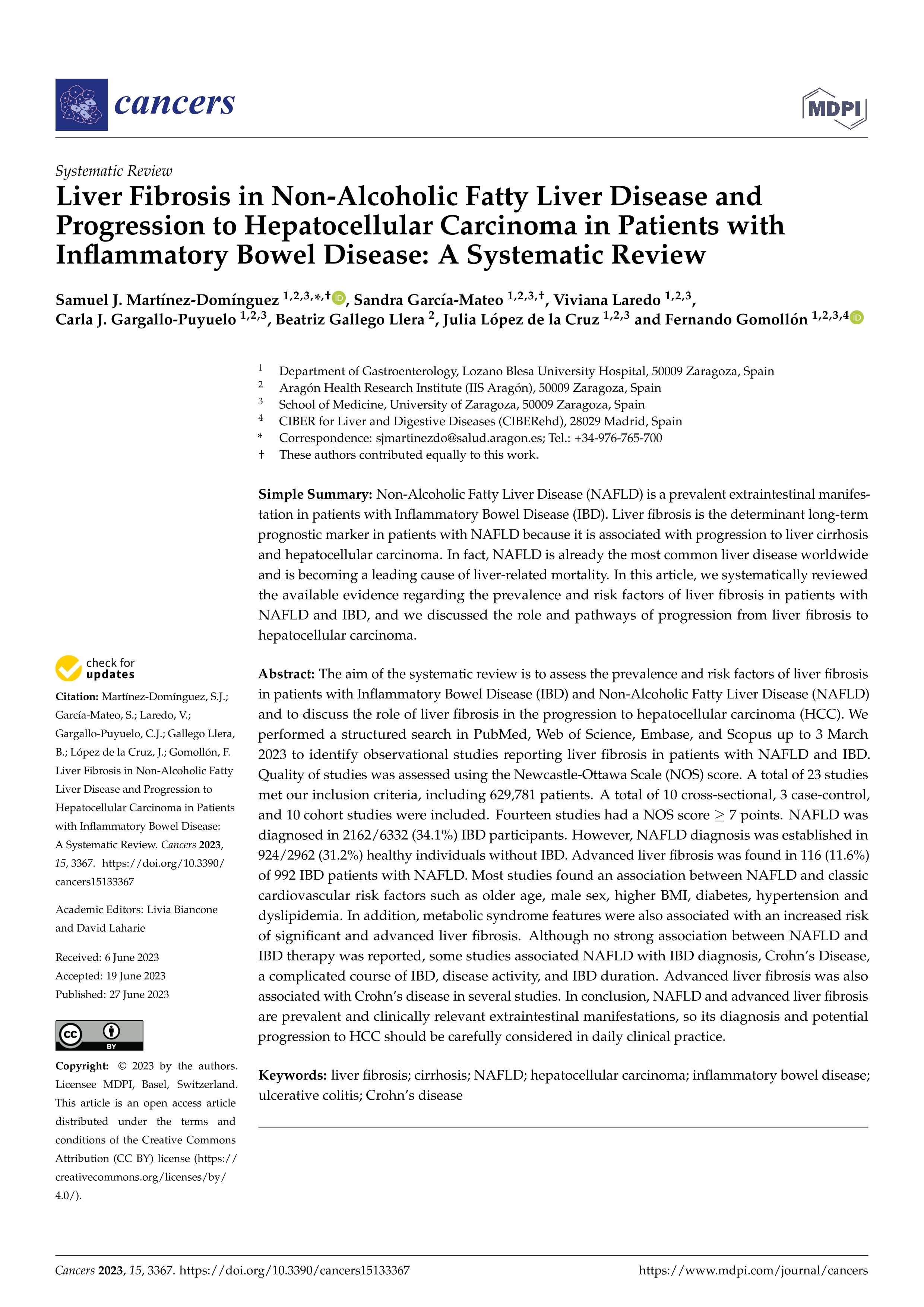 Liver fibrosis in non-alcoholic fatty liver disease and progression to hepatocellular carcinoma in patients with inflammatory bowel disease: a systematic review