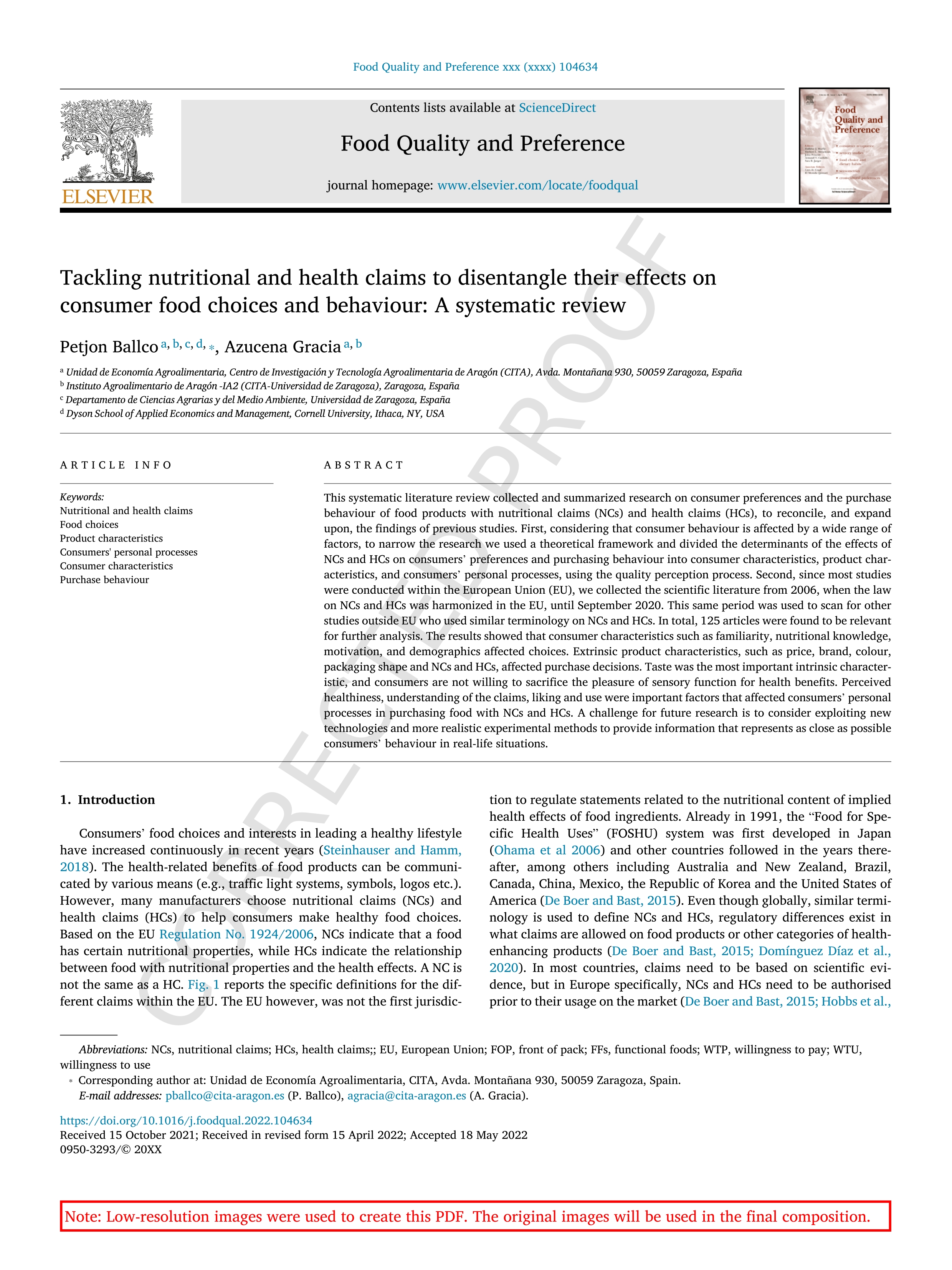 Tackling nutritional and health claims to disentangle their effects on consumer food choices and behaviour: A systematic review