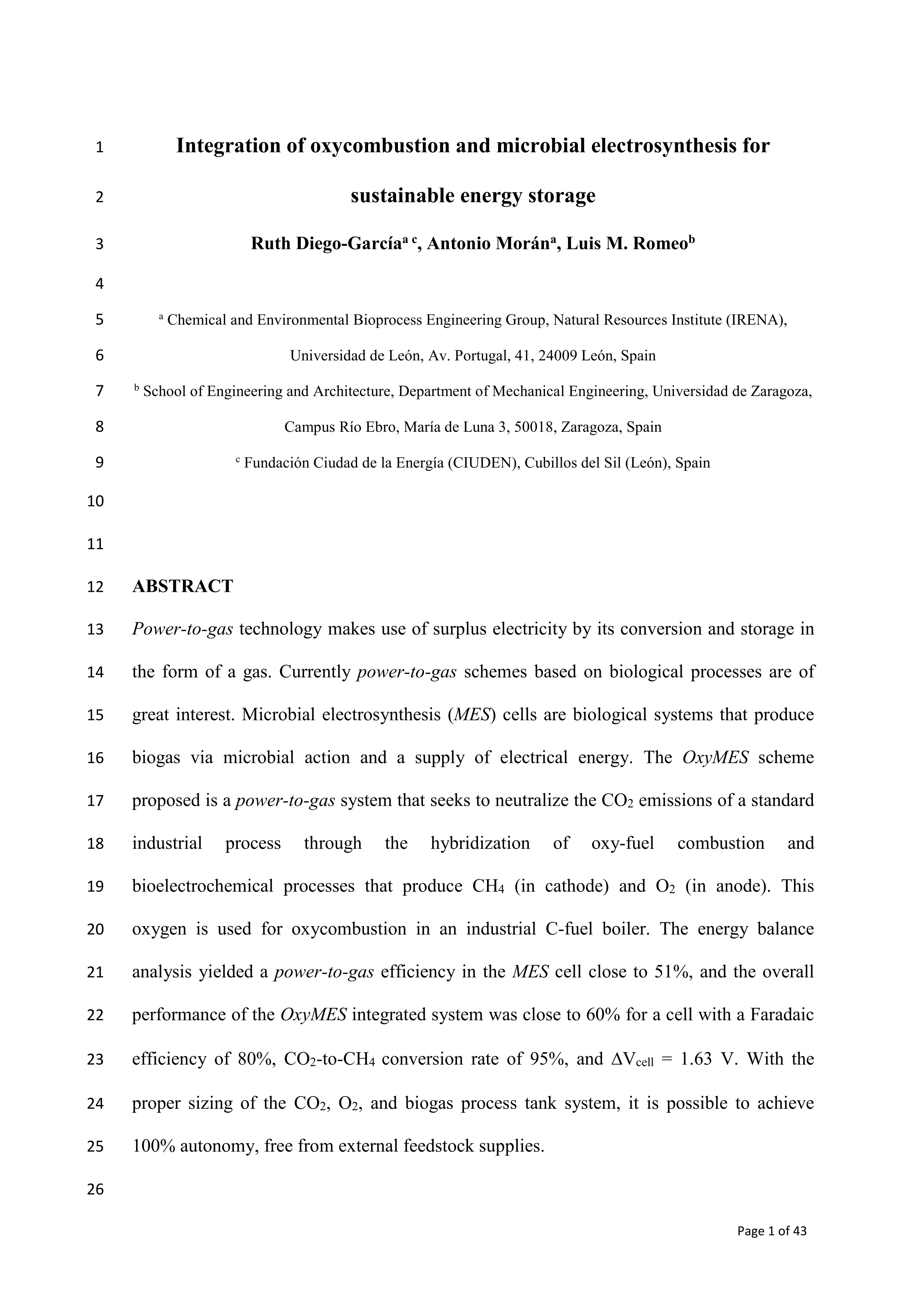 Integration of oxycombustion and microbial electrosynthesis for sustainable energy storage