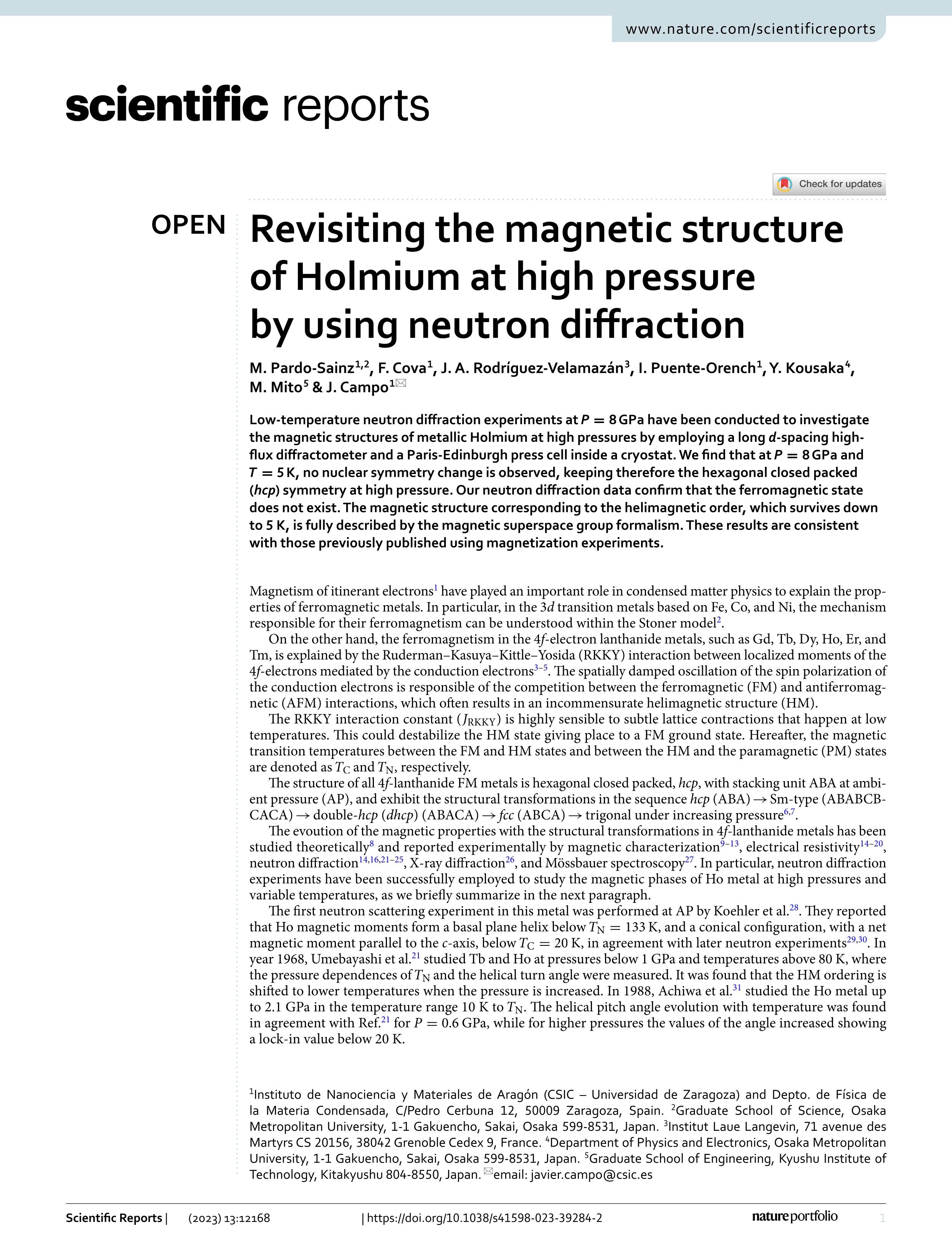 Revisiting the magnetic structure of Holmium at high pressure by using neutron diffraction