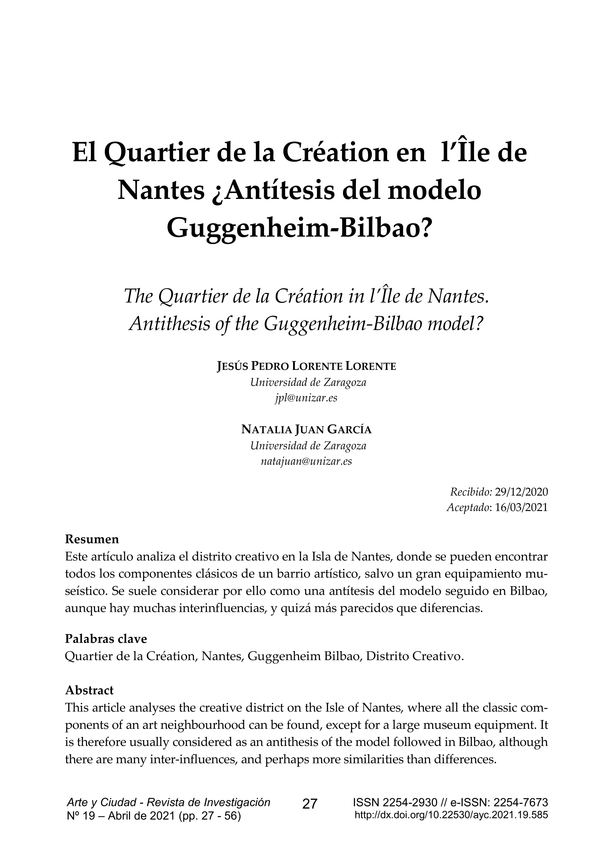 El Quartier de la Création en l’Île de Nantes ¿Antítesis del modelo Guggenheim Bilbao?
