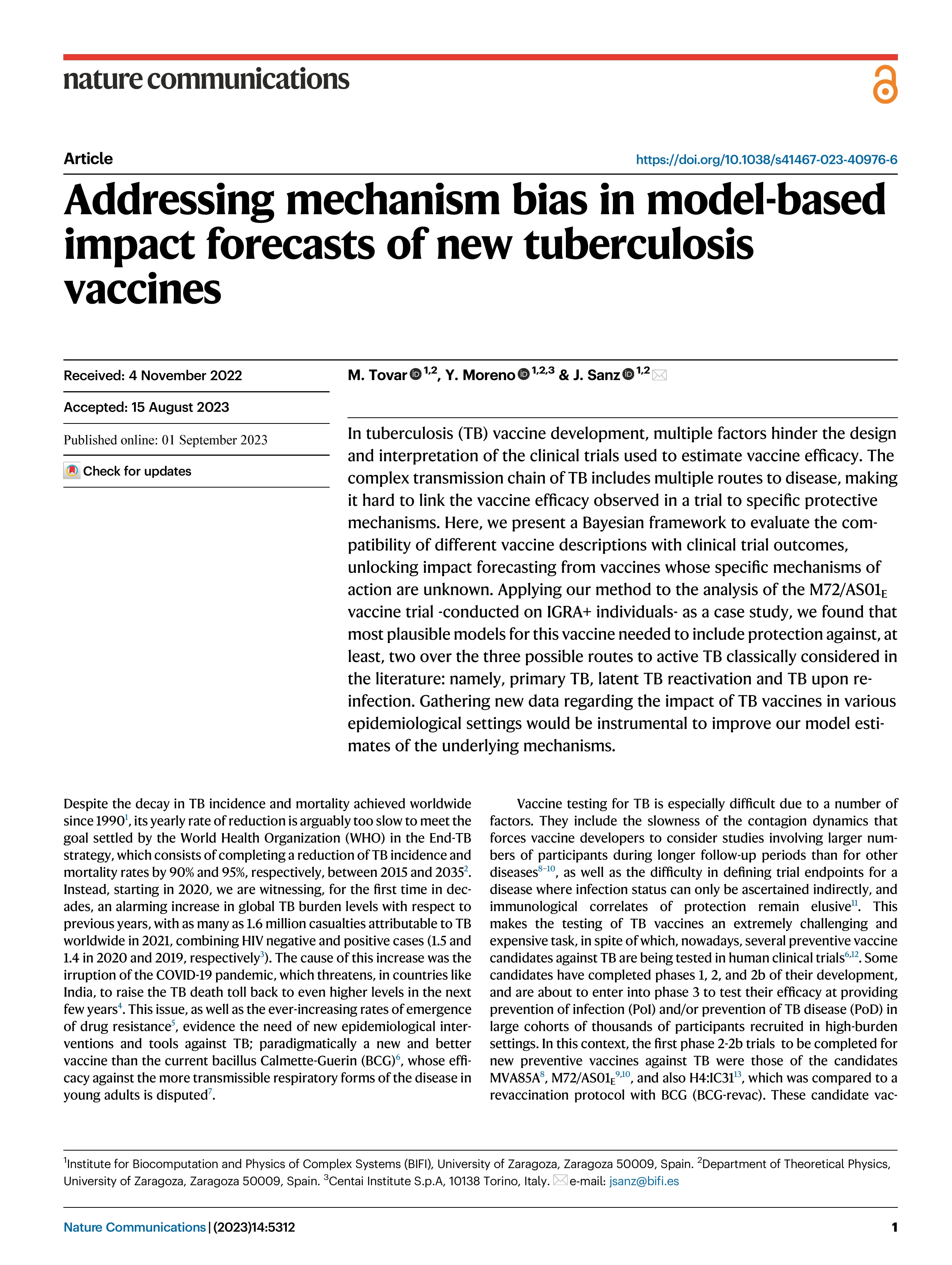 Addressing mechanism bias in model-based impact forecasts of new tuberculosis vaccines