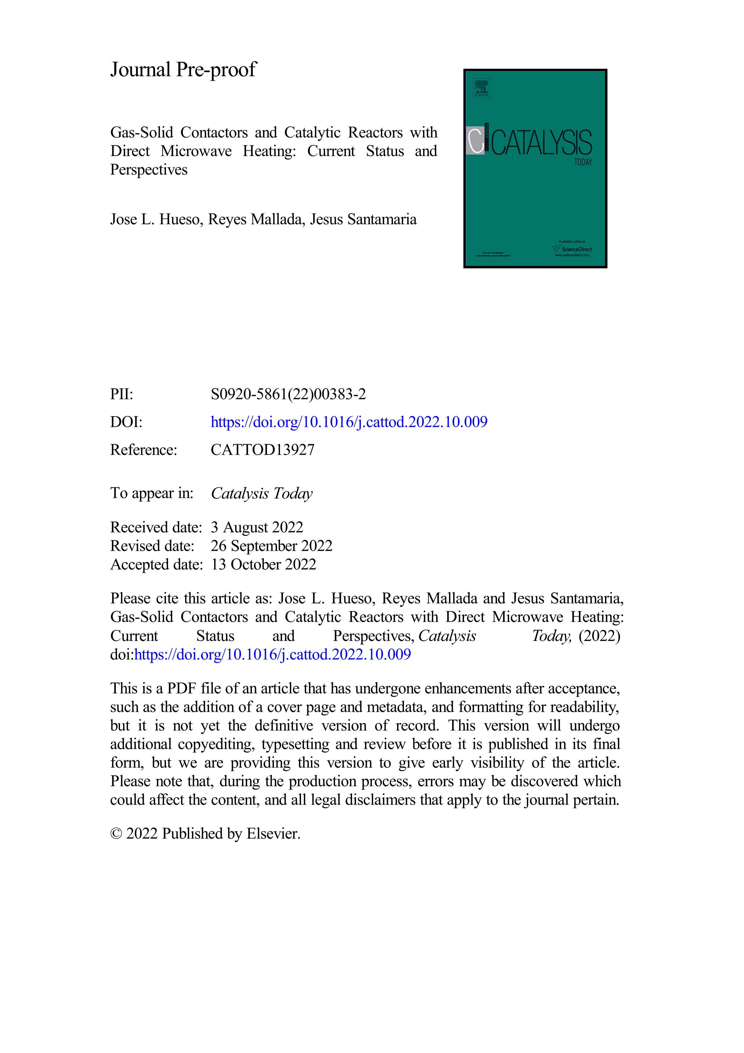 Gas-solid contactors and catalytic reactors with direct microwave heating: current status and perspectives