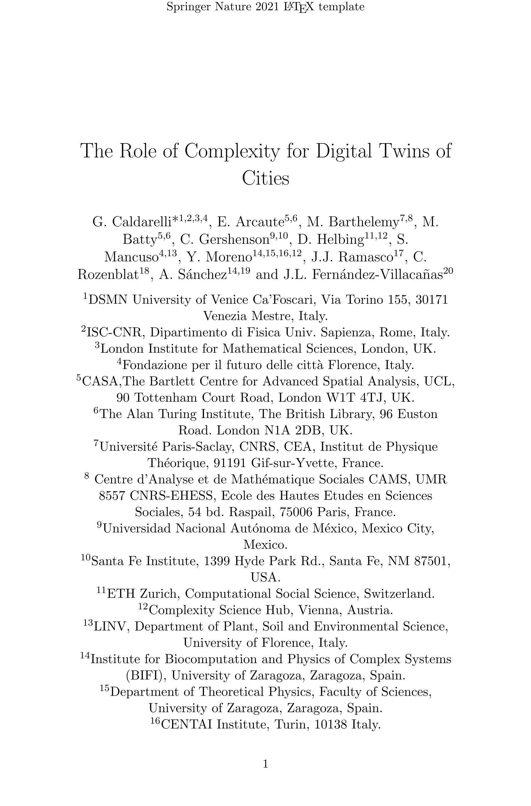 The role of complexity for digital twins of cities