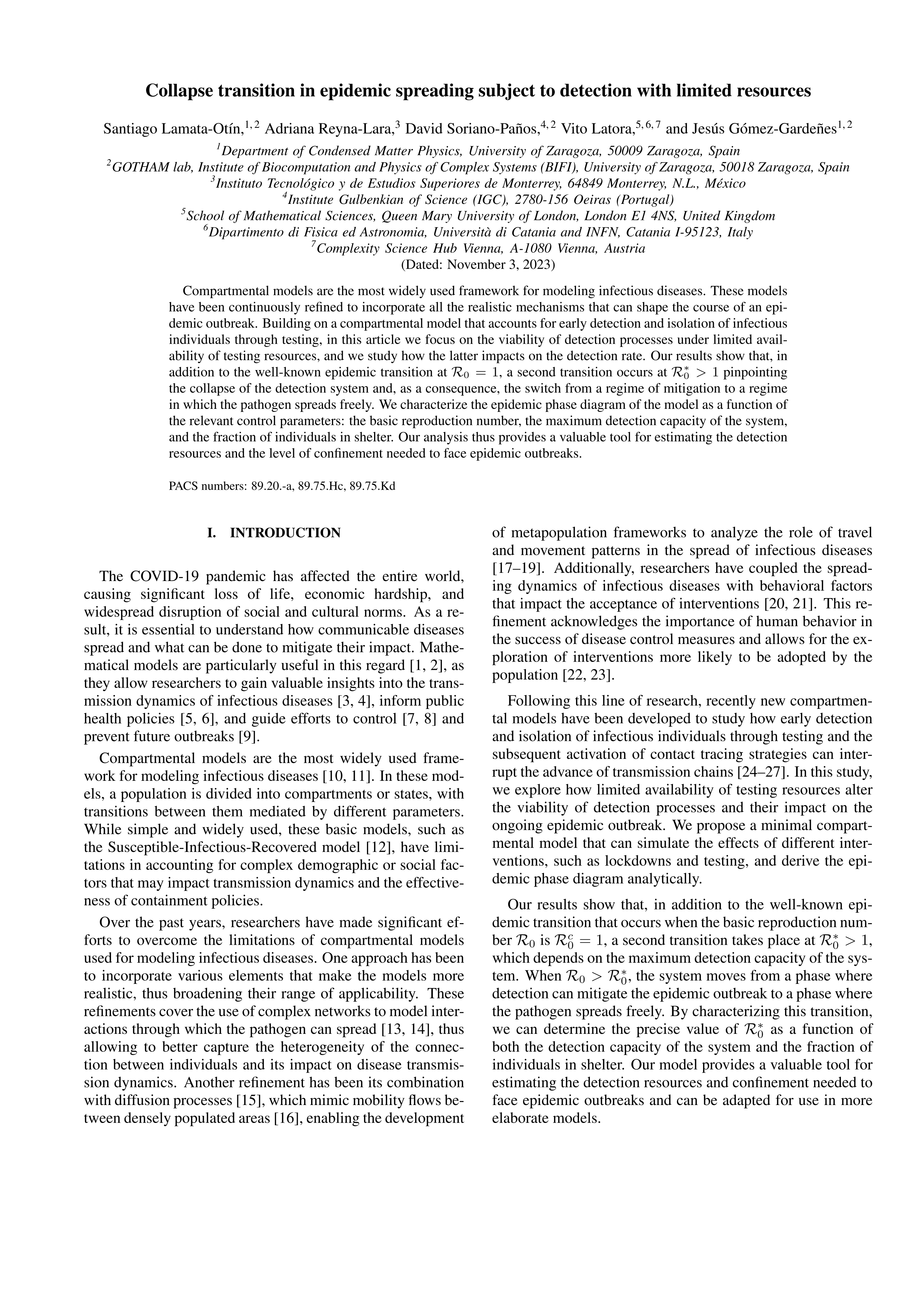 Collapse transition in epidemic spreading subject to detection with limited resources