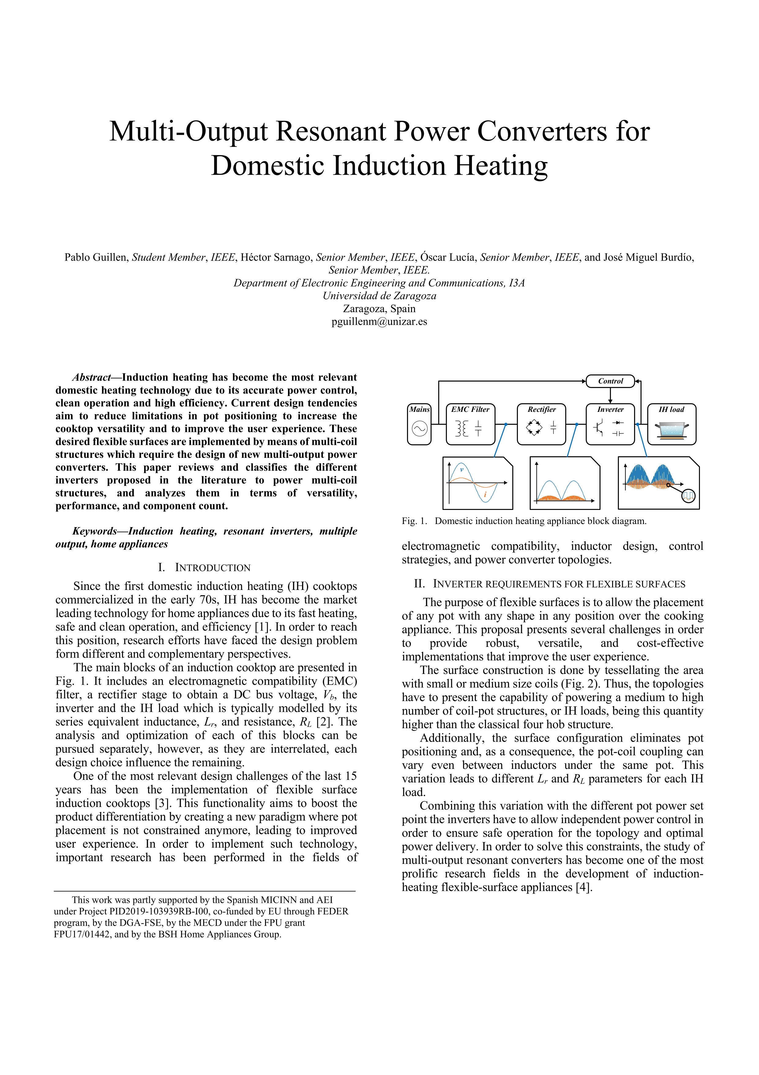 Multi-Output Resonant Power Converters for Domestic Induction Heating