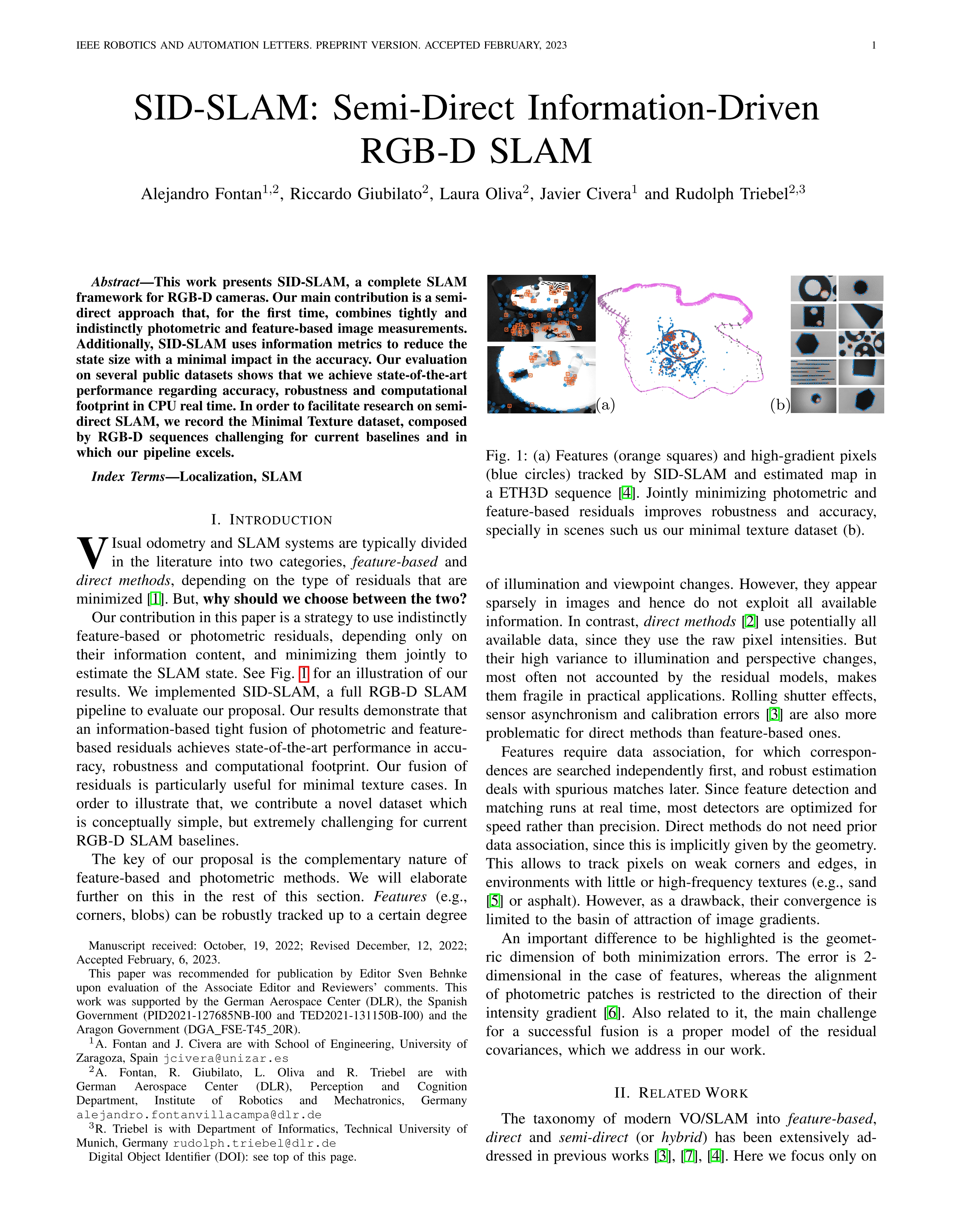 SID-SLAM: Semi-Direct Information-Driven RGB-D SLAM