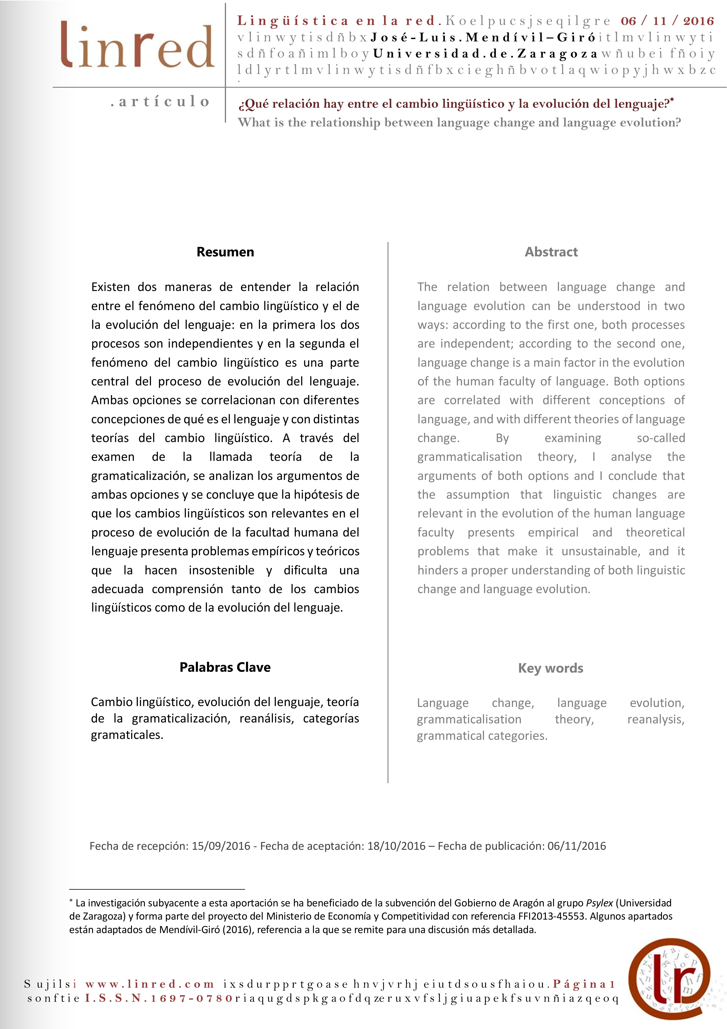 ¿Qué relación hay entre el cambio lingüístico y la evolución del lenguaje?