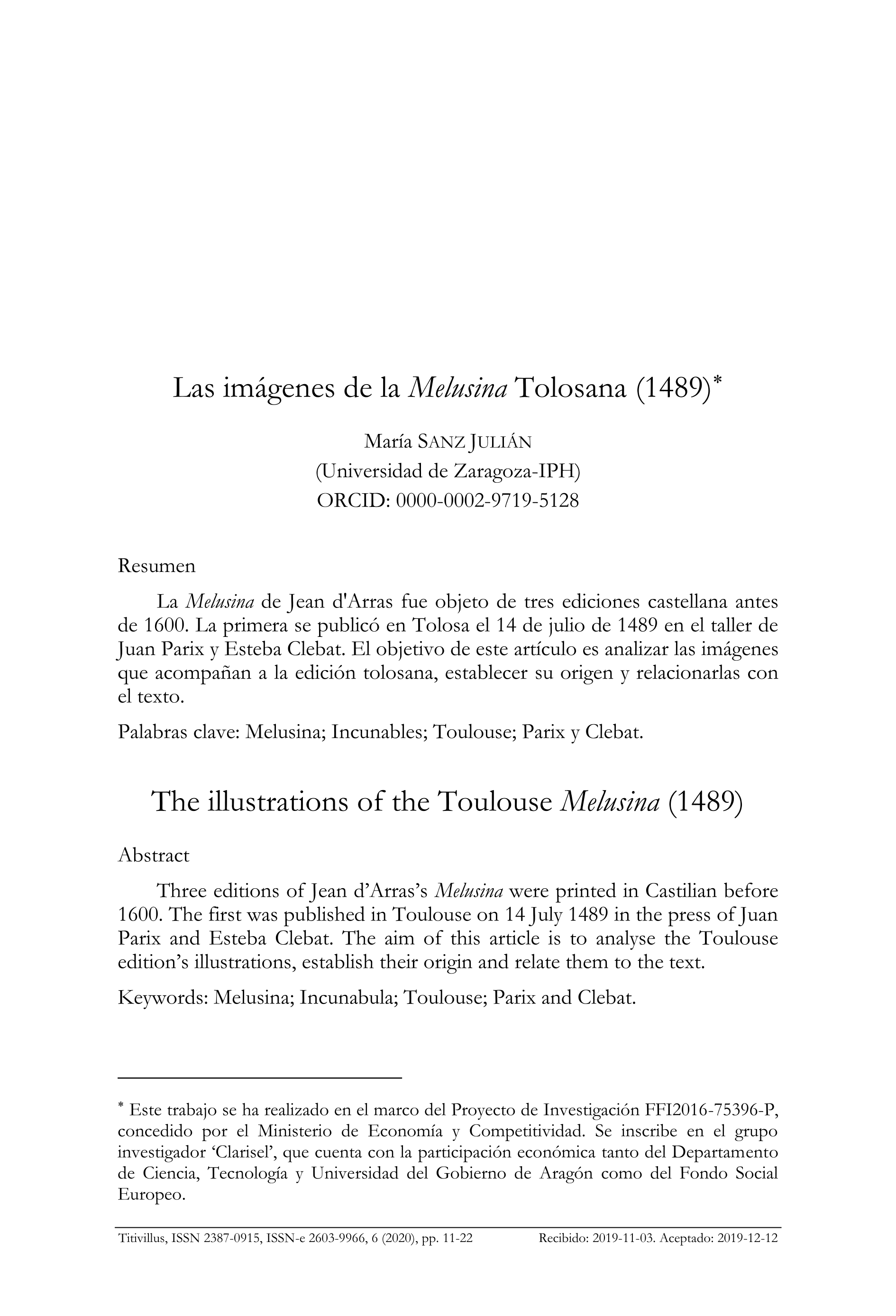 Las imágenes de la Melusina tolosana (1489)