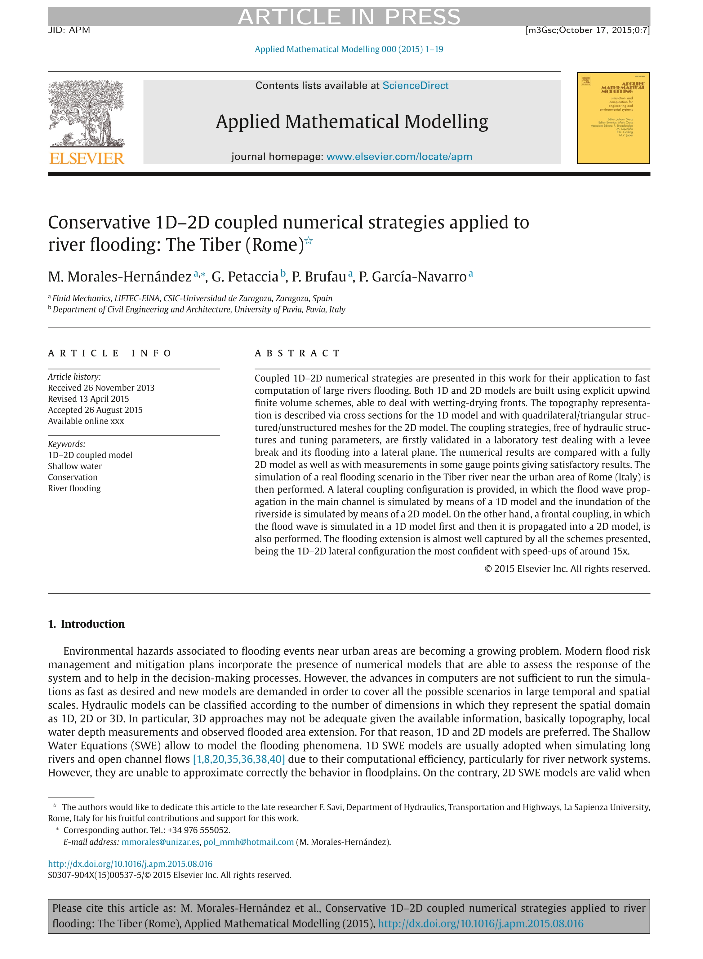 Conservative 1D-2D coupled numerical strategies applied to river flooding: The Tiber (Rome)