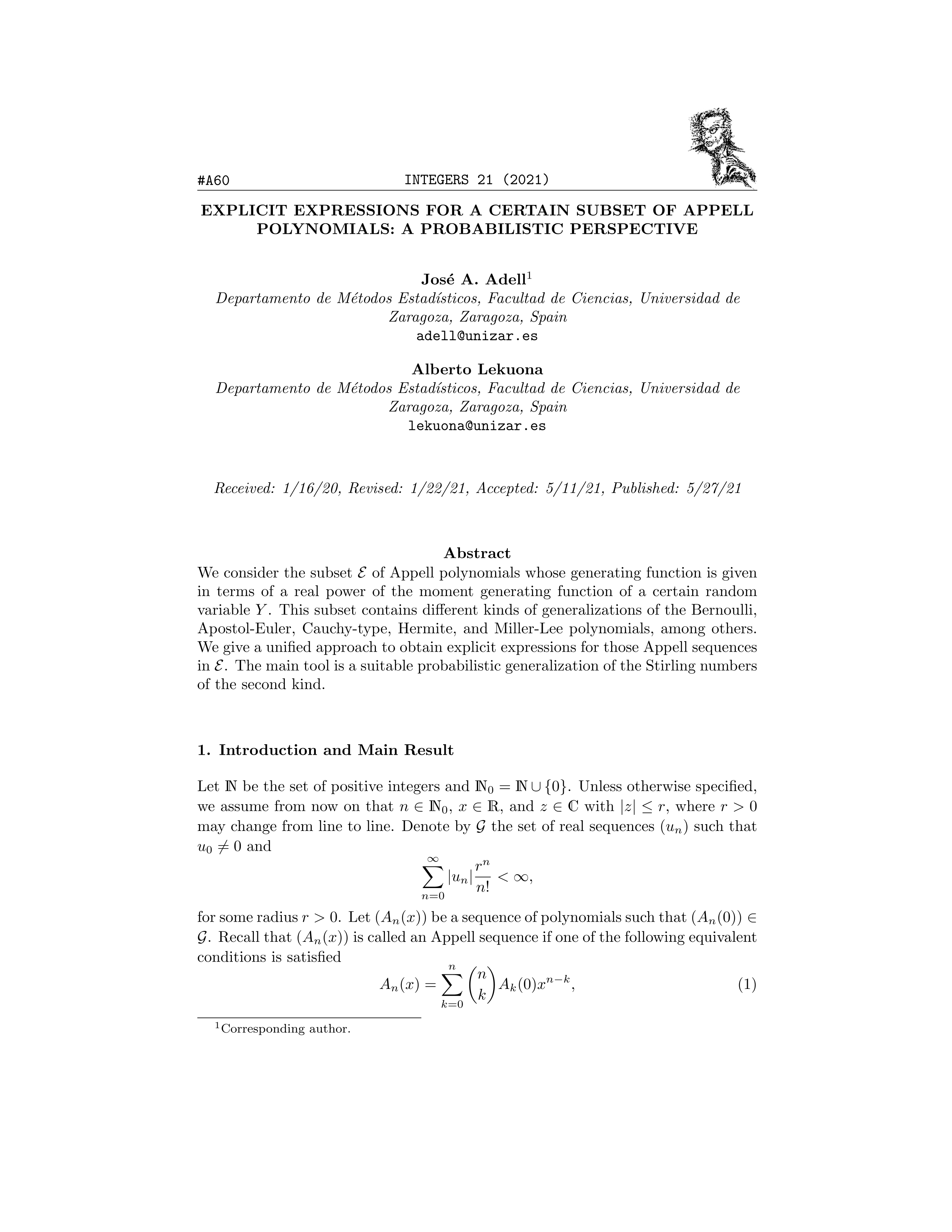 Explicit expressions for a certain subset of Appell polynomials: a probabilistic perspective