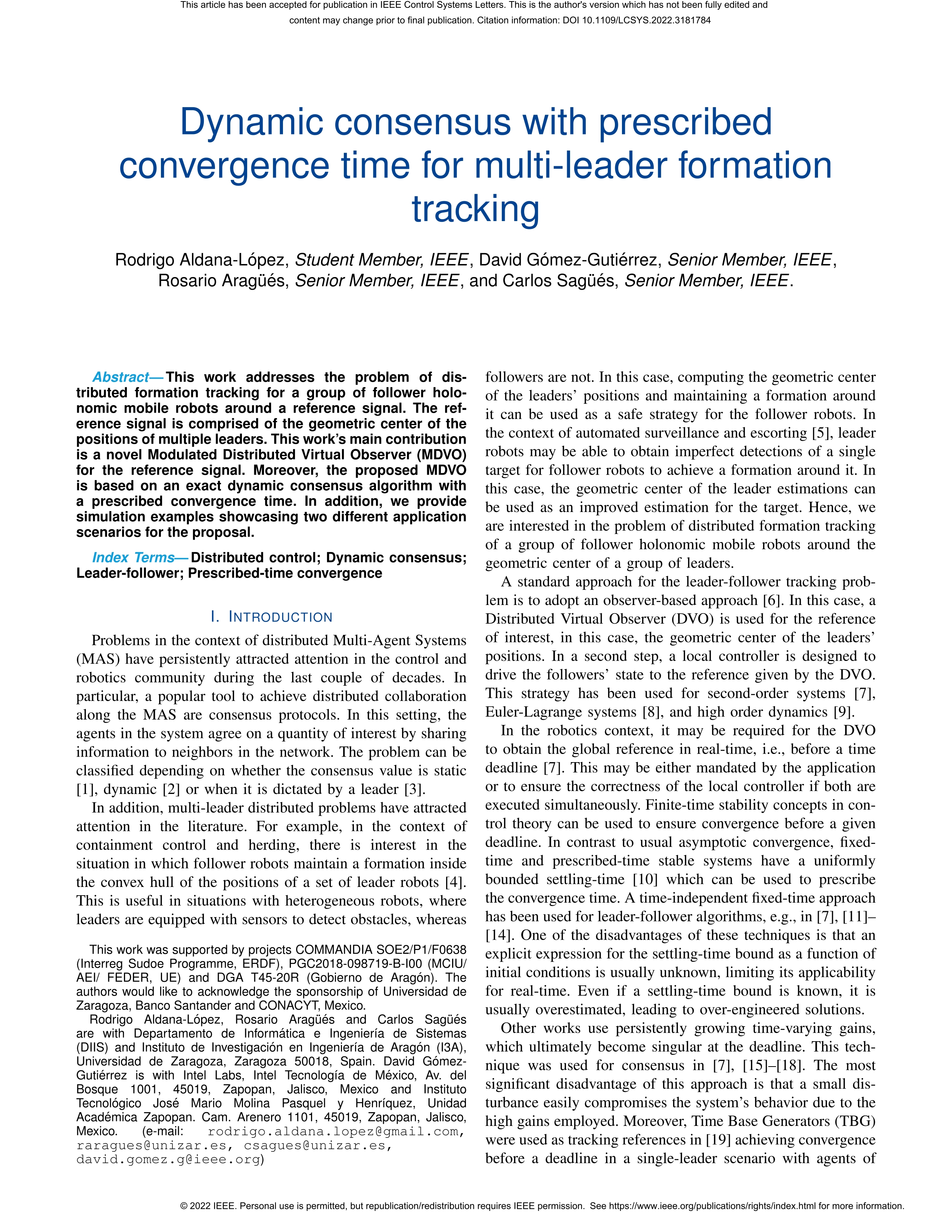 Dynamic consensus with prescribed convergence time for multi-leader formation tracking