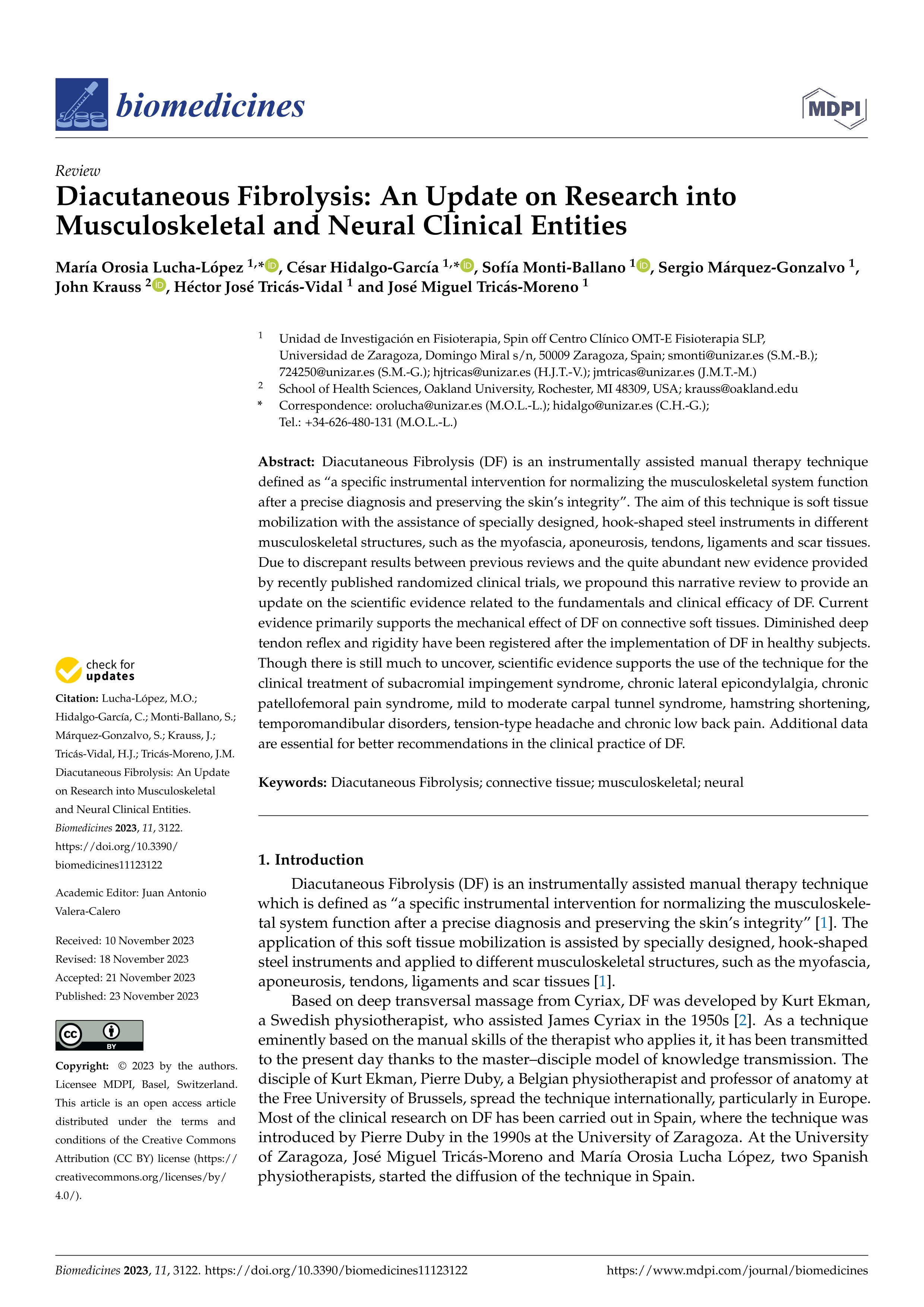 Diacutaneous fibrolysis: an update on research into musculoskeletal and neural clinical entities