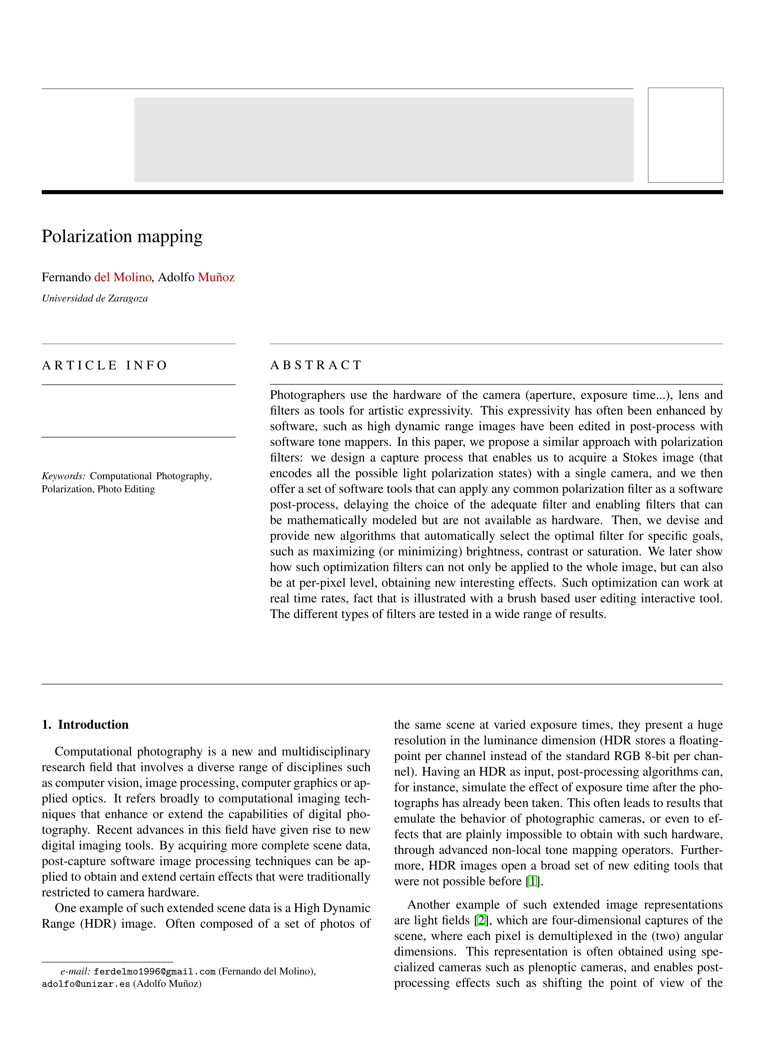 Polarization mapping