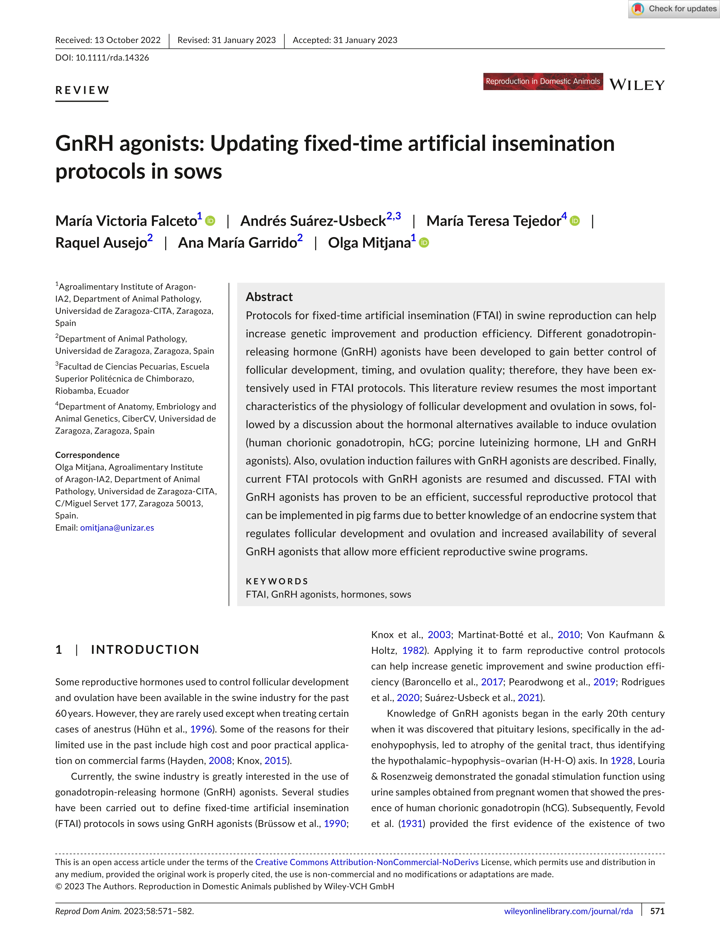 GnRH agonists: updating fixed-time artificial insemination protocols in sows