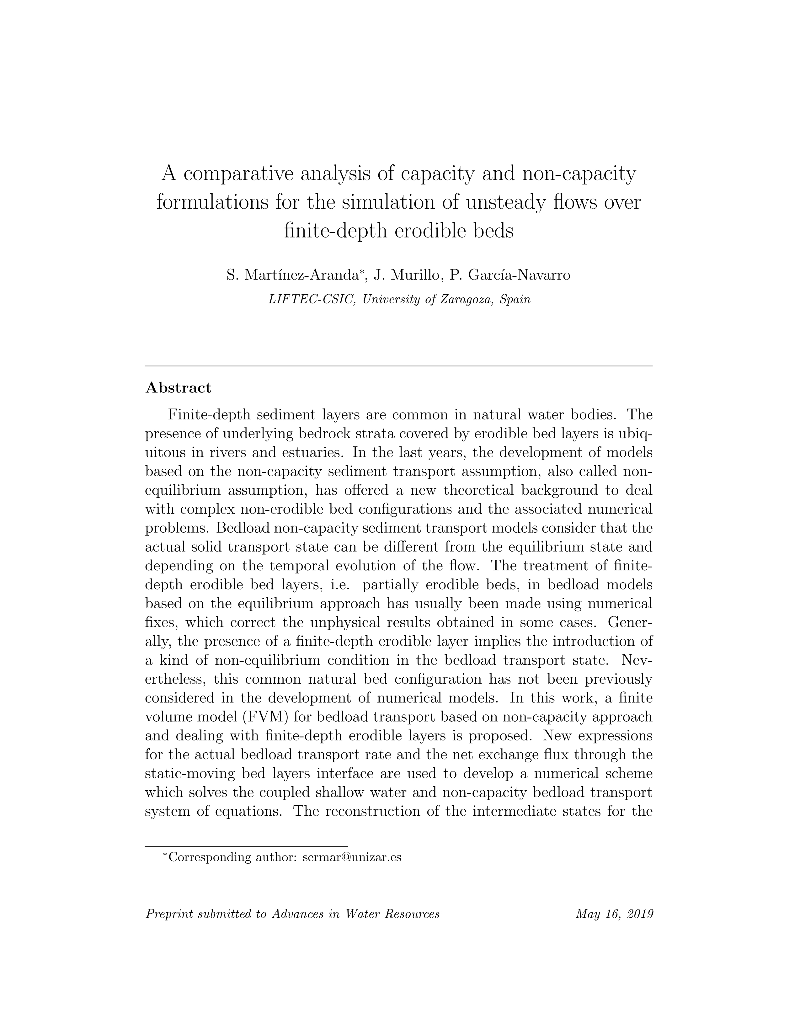 A comparative analysis of capacity and non-capacity formulations for the simulation of unsteady flows over finite-depth erodible beds