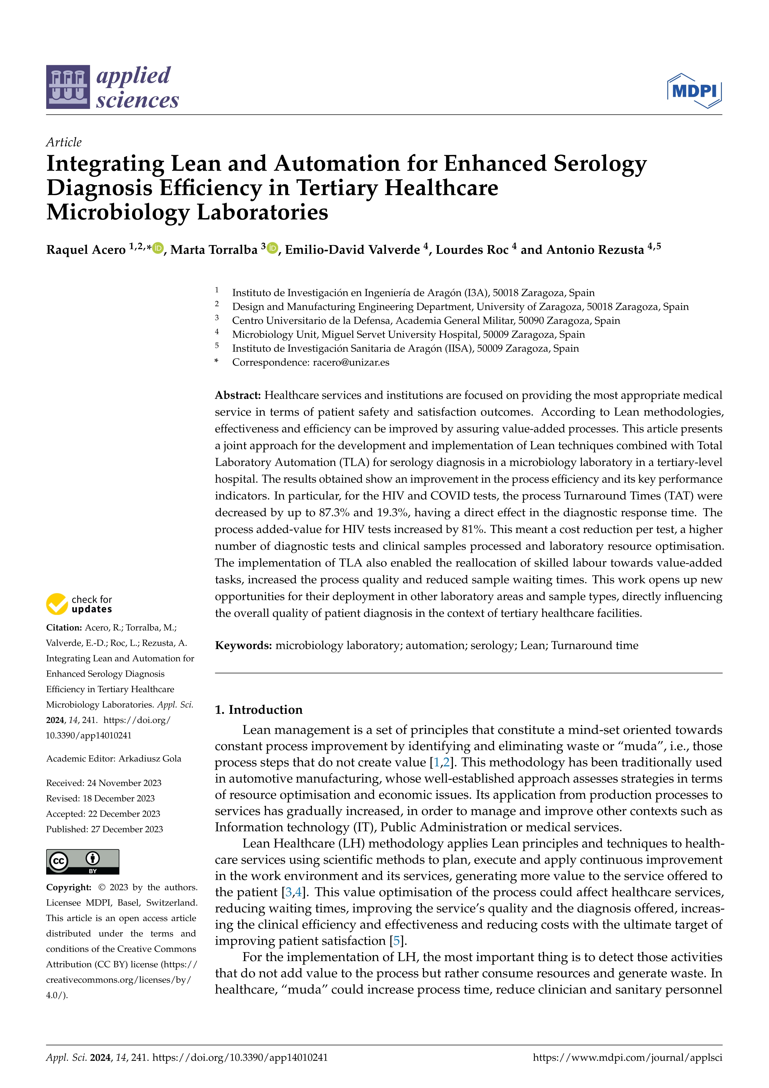 Integrating Lean and Automation for Enhanced Serology Diagnosis Efficiency in Tertiary Healthcare Microbiology Laboratories