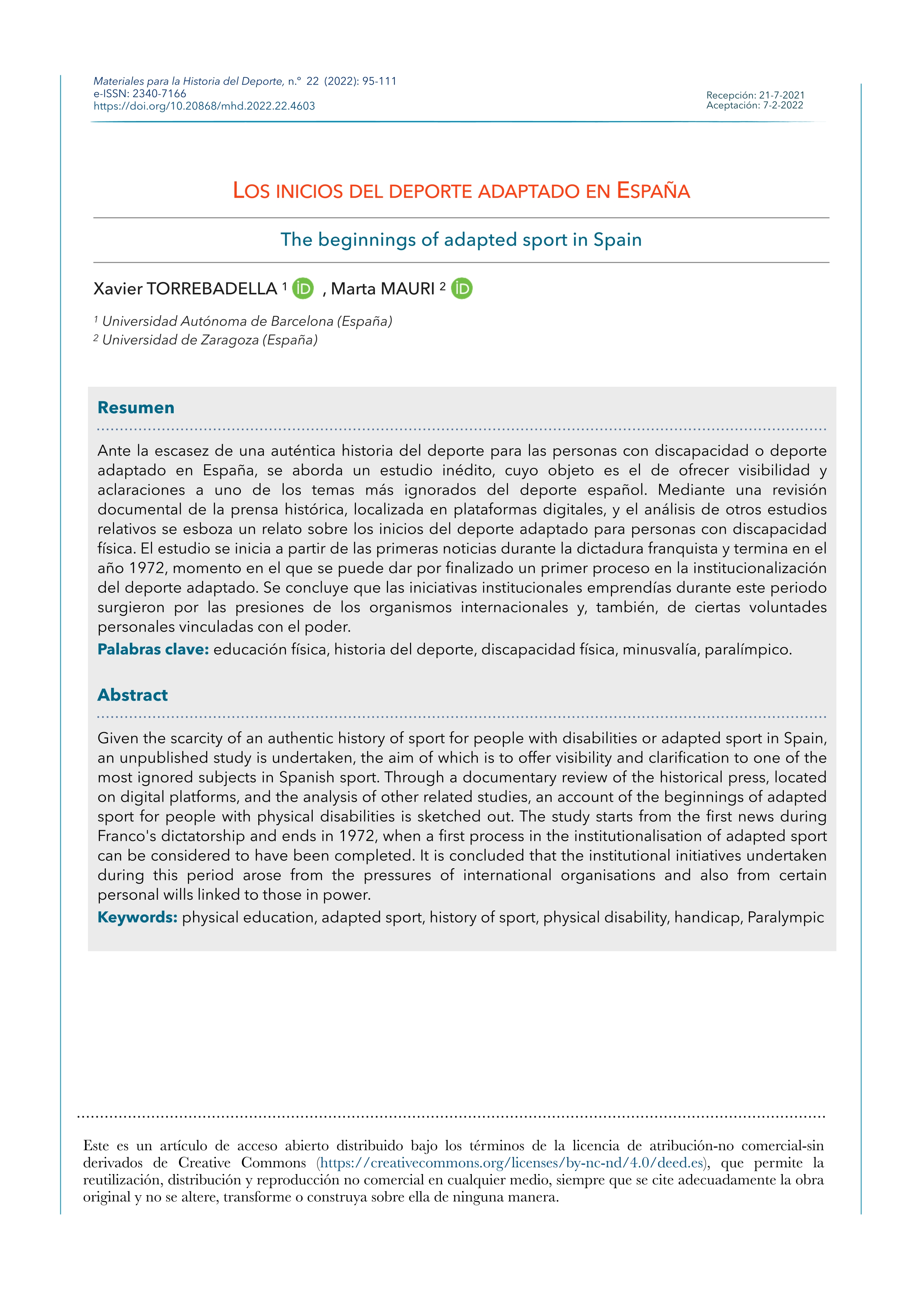 Los inicios del deporte adaptado en España