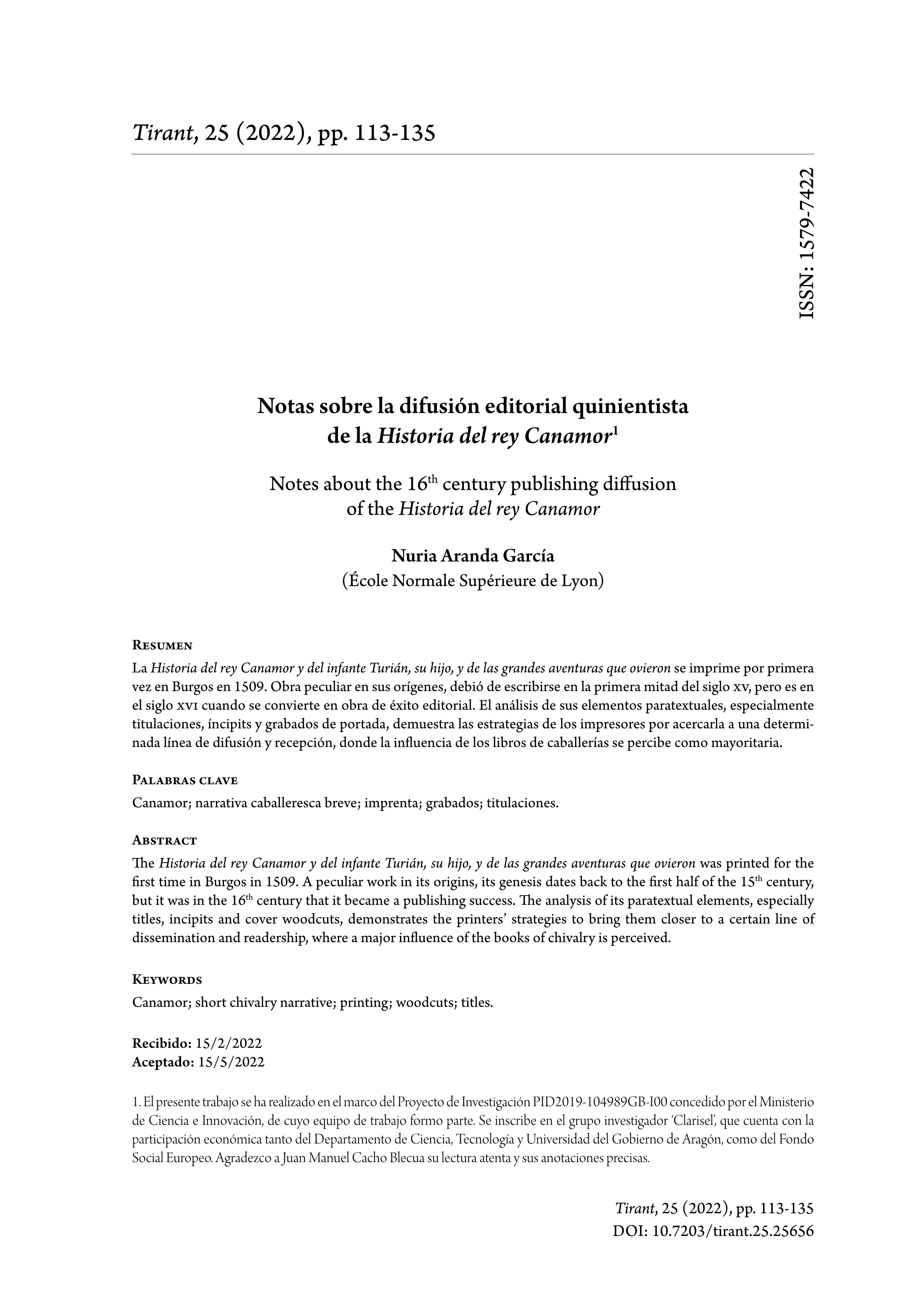 Notas sobre la difusión editorial quinientista de la 