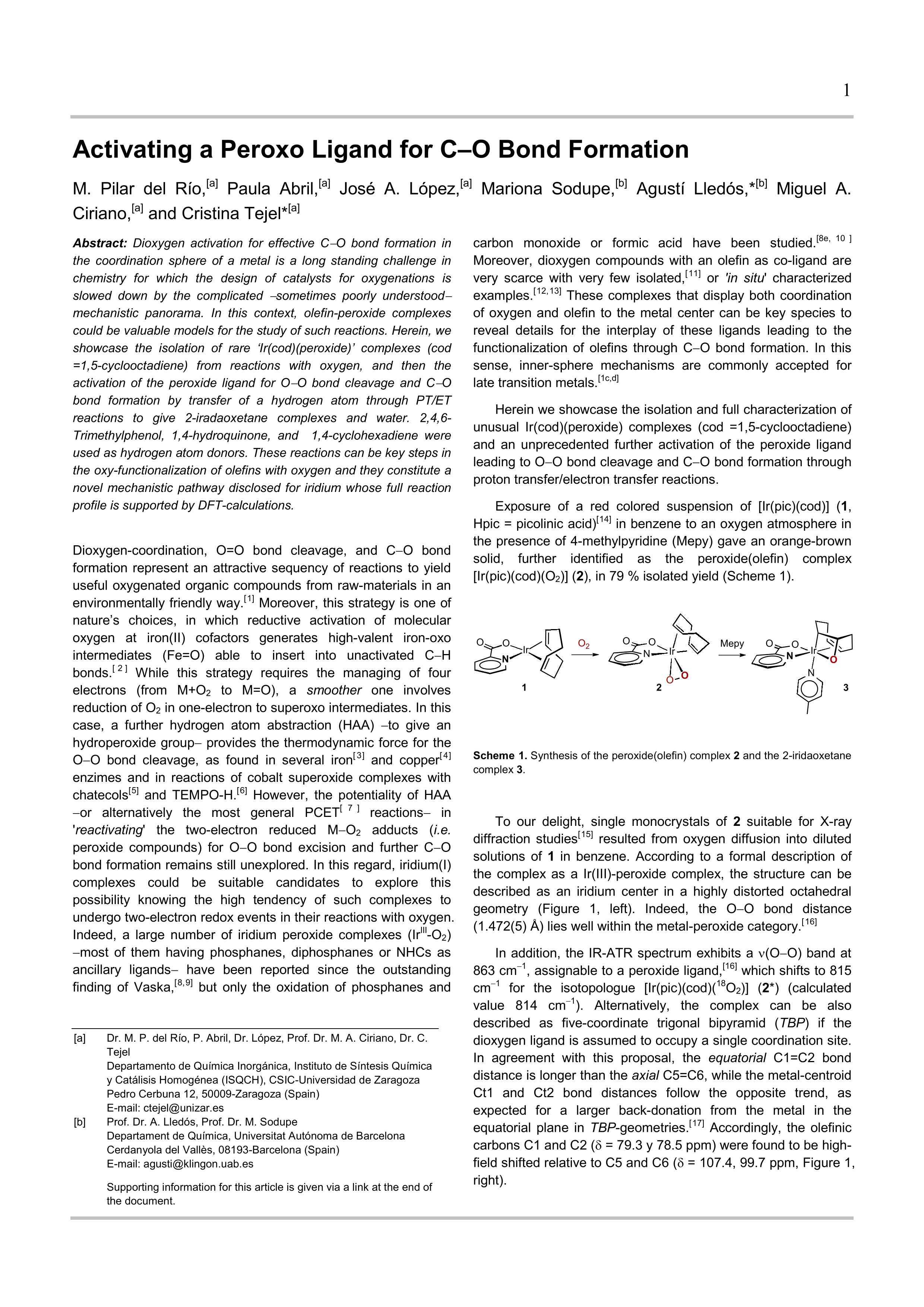 Activating a Peroxo Ligand for C-O Bond Formation