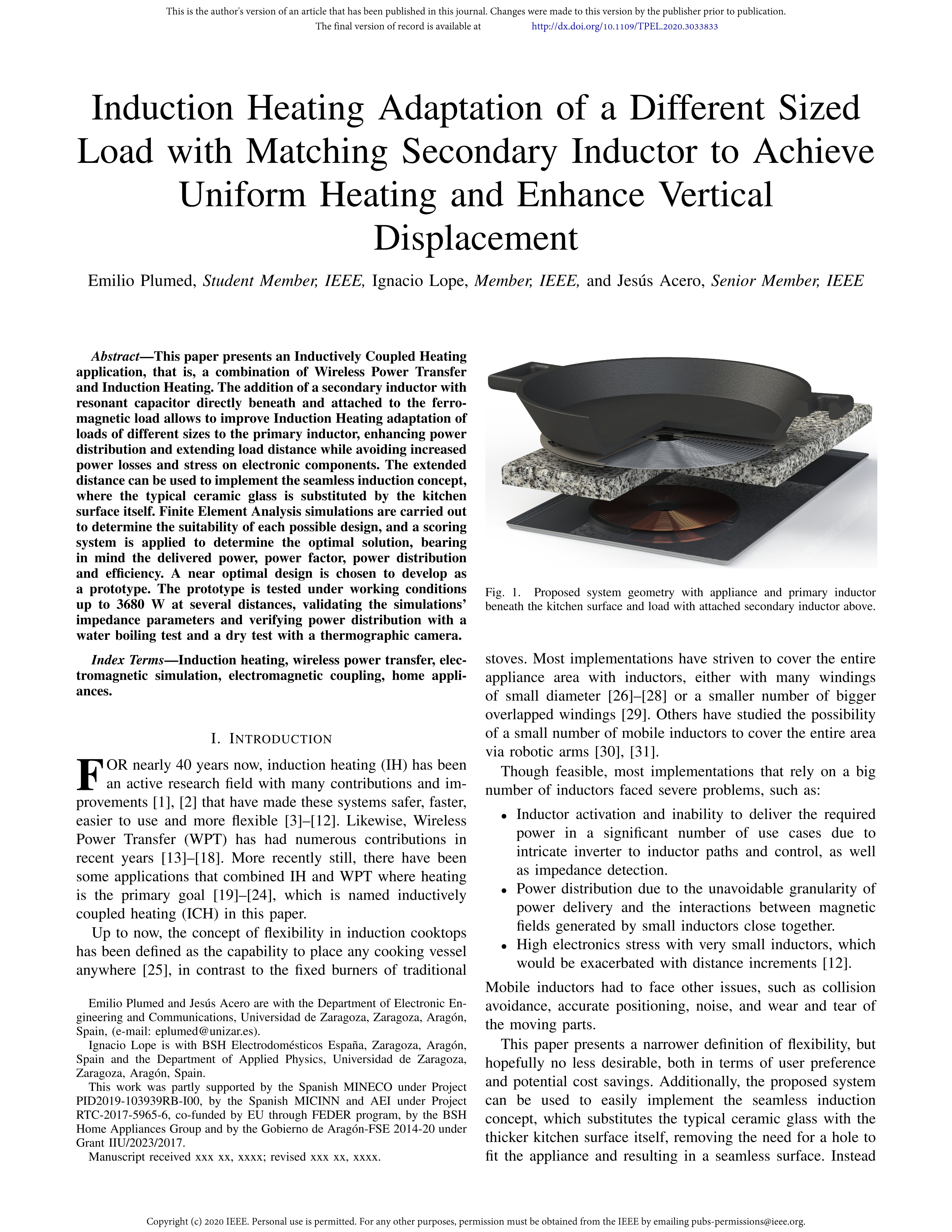 Induction Heating Adaptation of a Different-Sized Load with Matching Secondary Inductor to Achieve Uniform Heating and Enhance Vertical Displacement