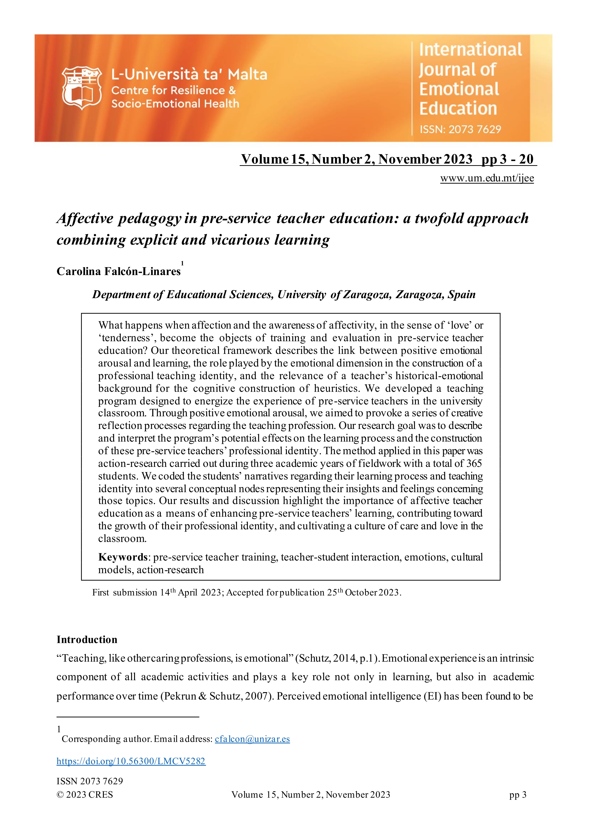 Affective pedagogy in pre-service teacher education: a twofold approach combining explicit and vicarious learning