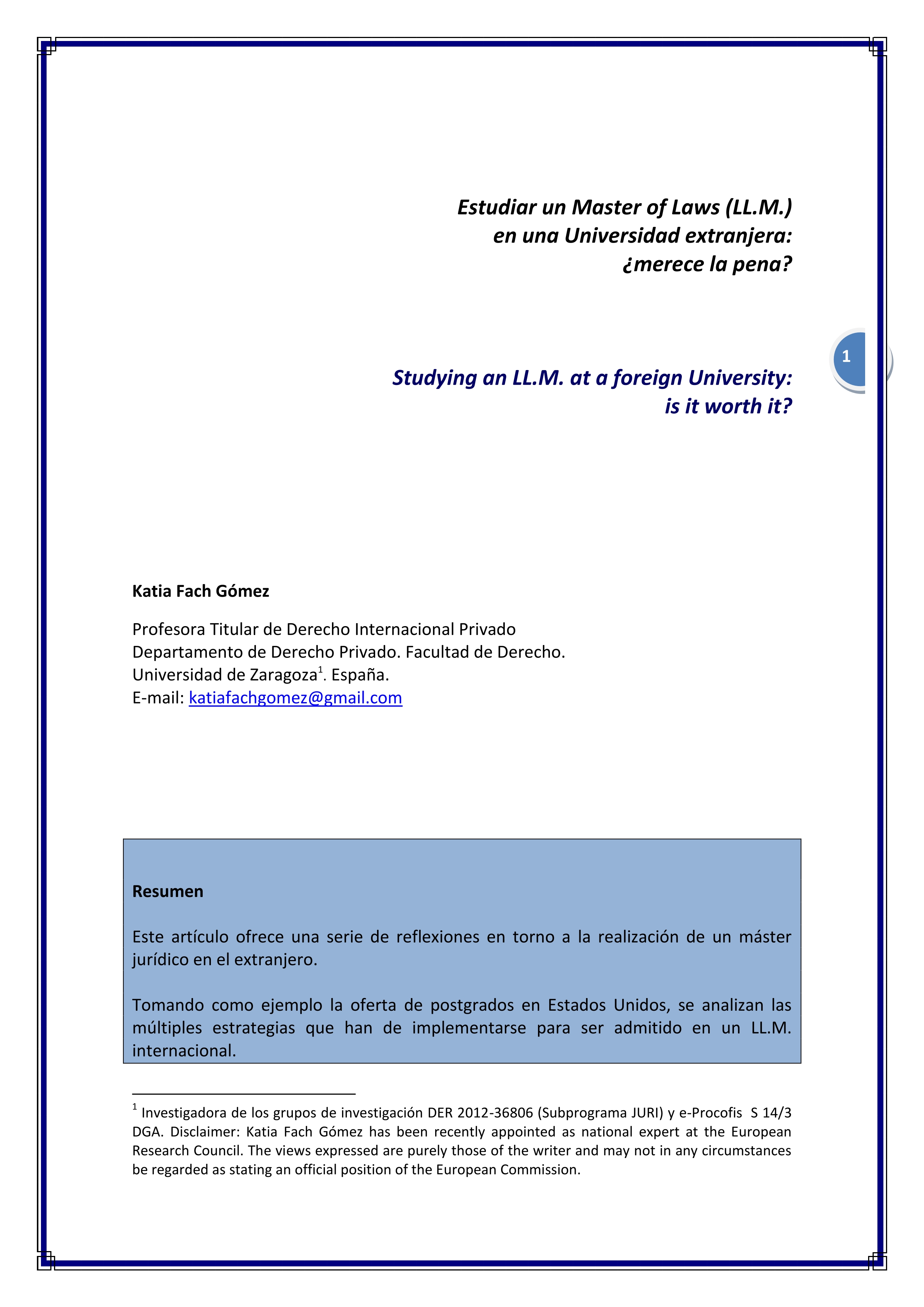 Estudiar un Master of Laws (LL.M.) en una Universidad extranjera: ¿merece la pena?