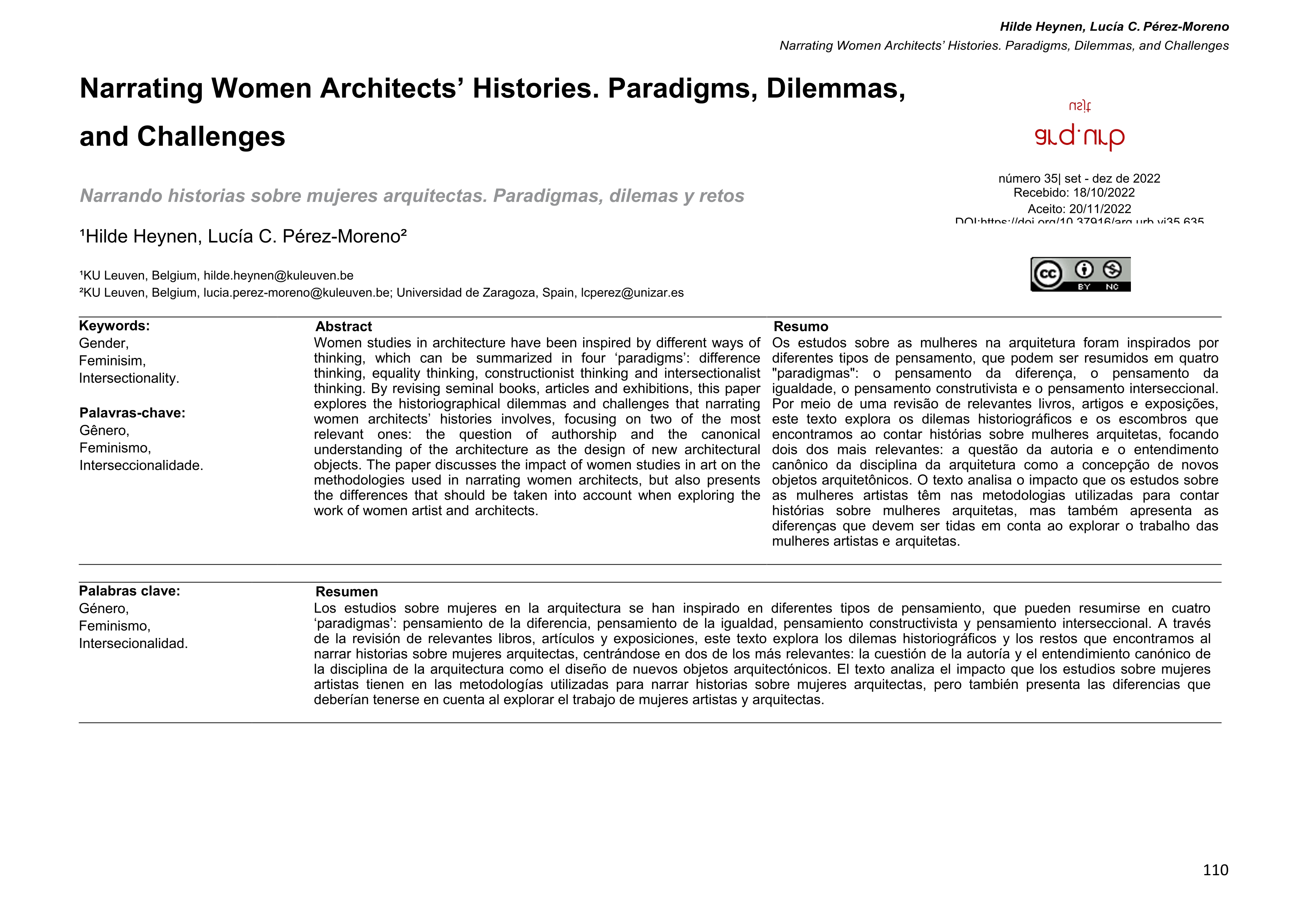 Narrating Women Architects’ Histories. Paradigms, Dilemmas, and Challenges.