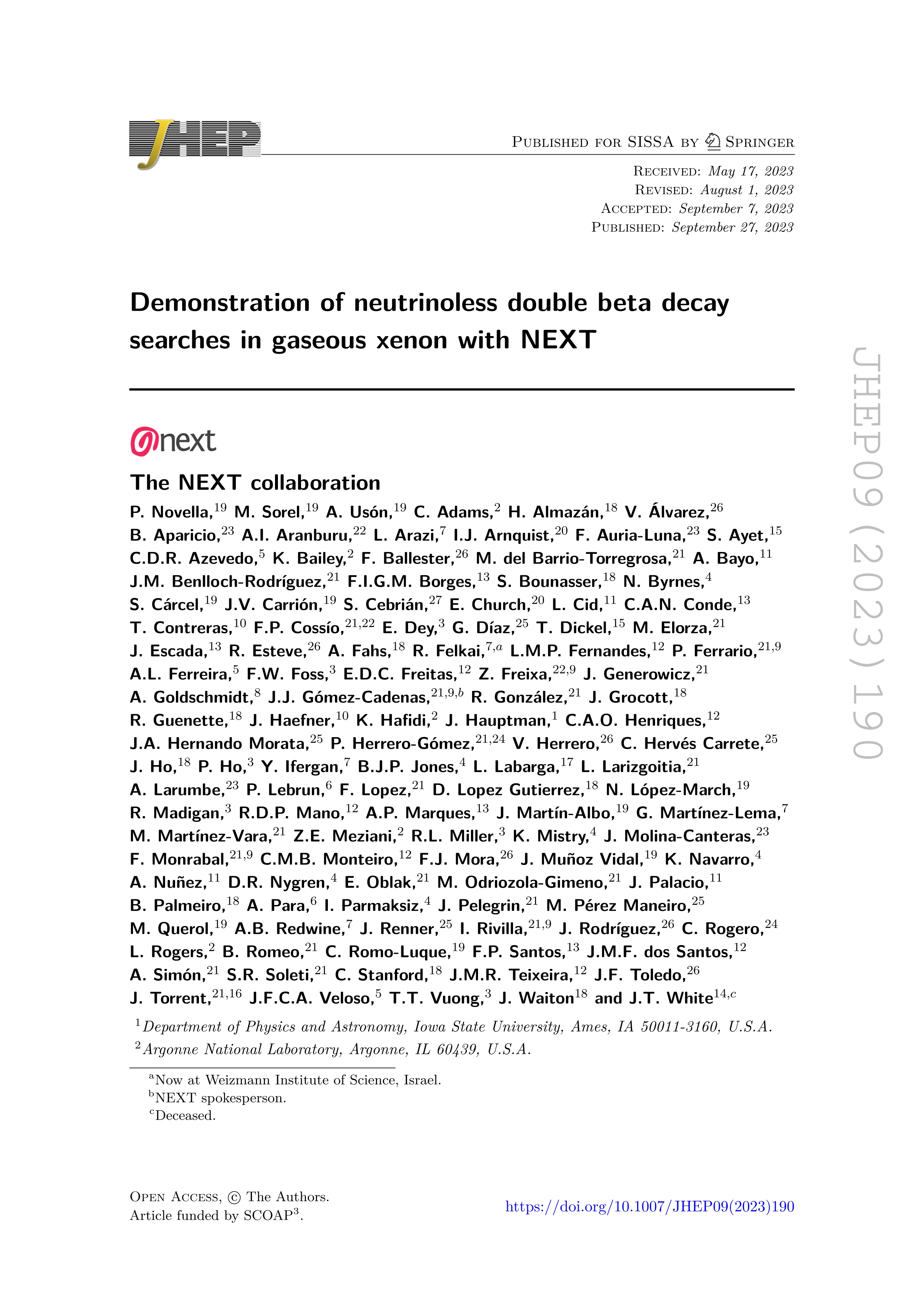 Demonstration of neutrinoless double beta decay searches in gaseous xenon with NEXT