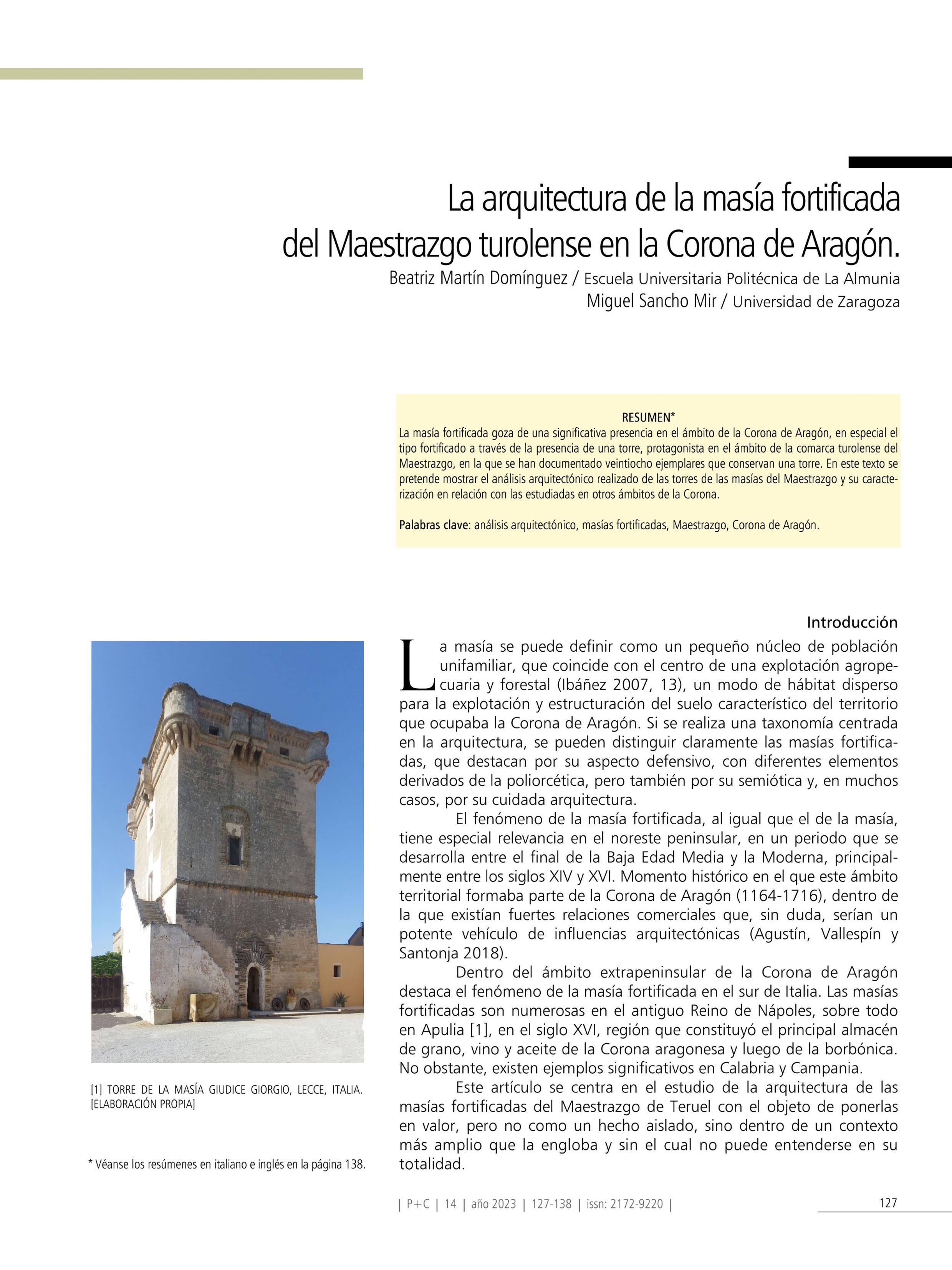 La arquitectura de la masía fortificada del Maestrazgo turolense en la Corona de Aragón