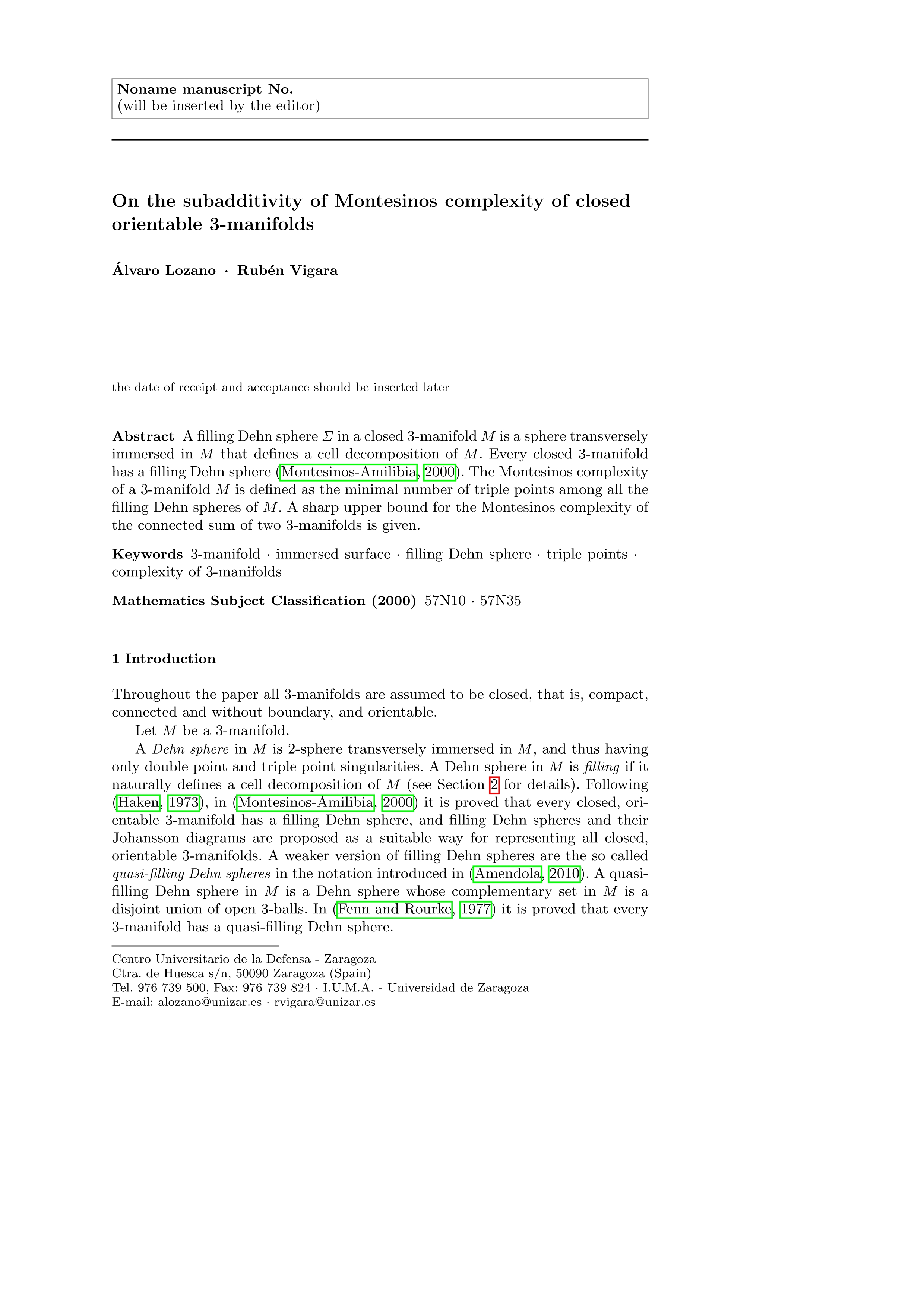 On the subadditivity of Montesinos complexity of closed orientable 3-manifolds