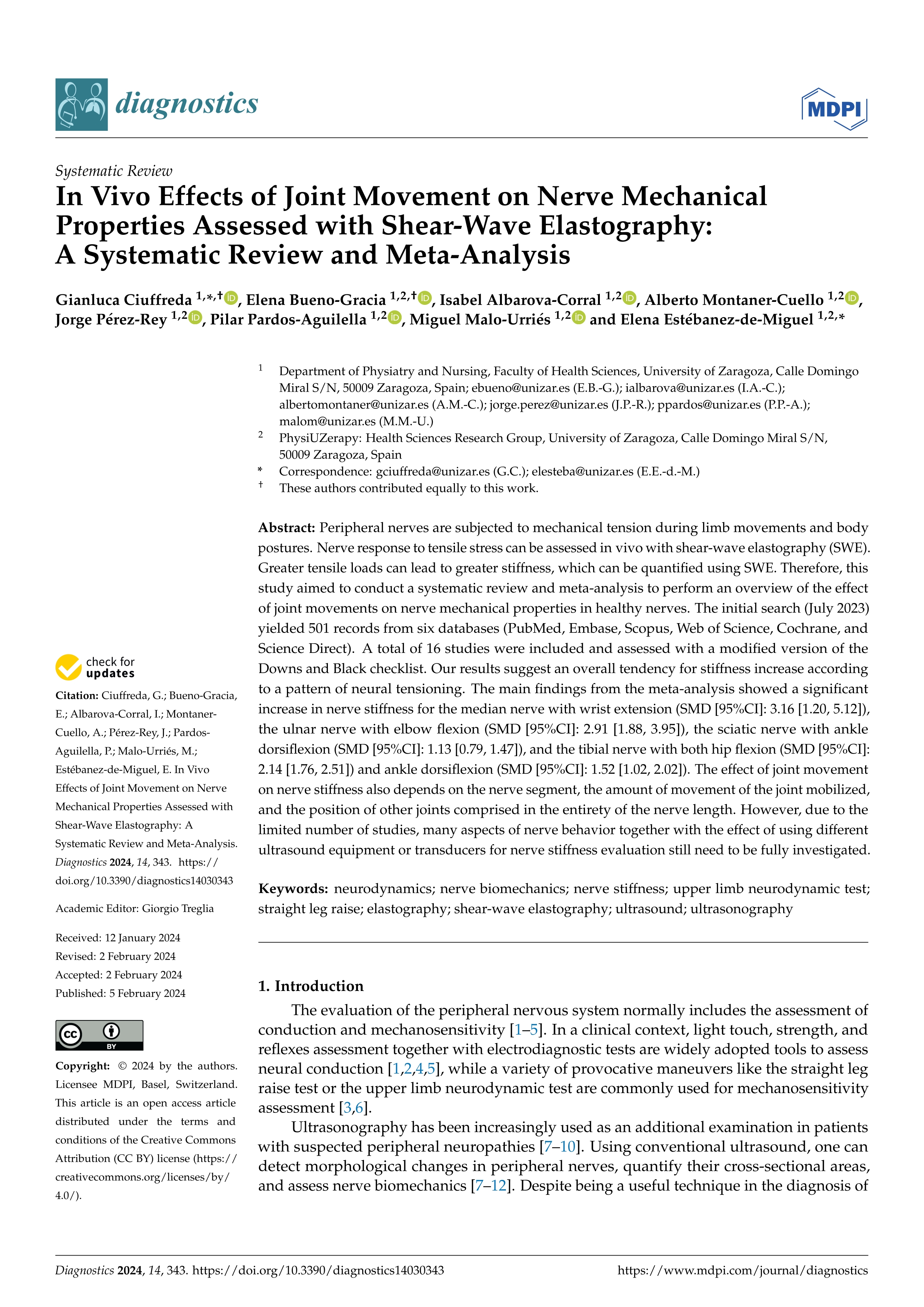 In vivo effects of joint movement on nerve mechanical properties assessed with shear-wave elastography: a systematic review and meta-analysis