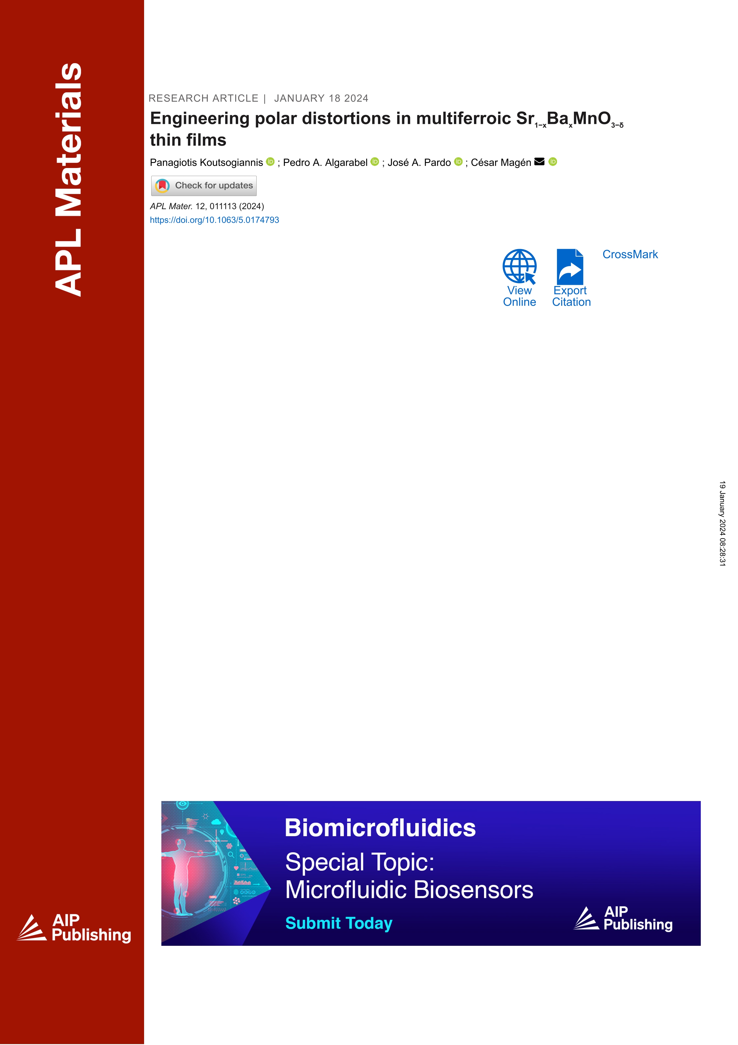 Engineering polar distortions in multiferroic Sr1-xBaxMnO3-d thin films