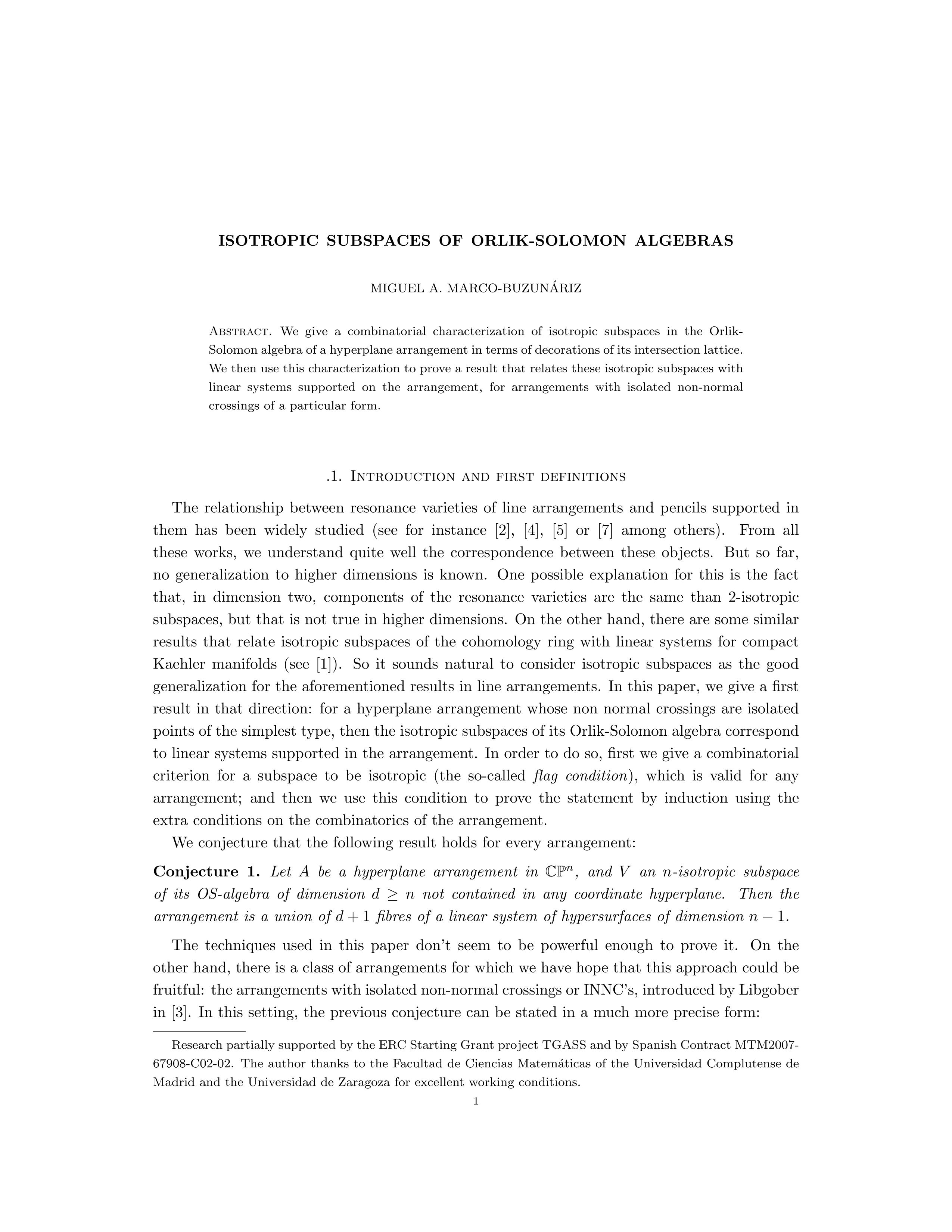 Isotropic subspaces of Orlik-Solomon algebras