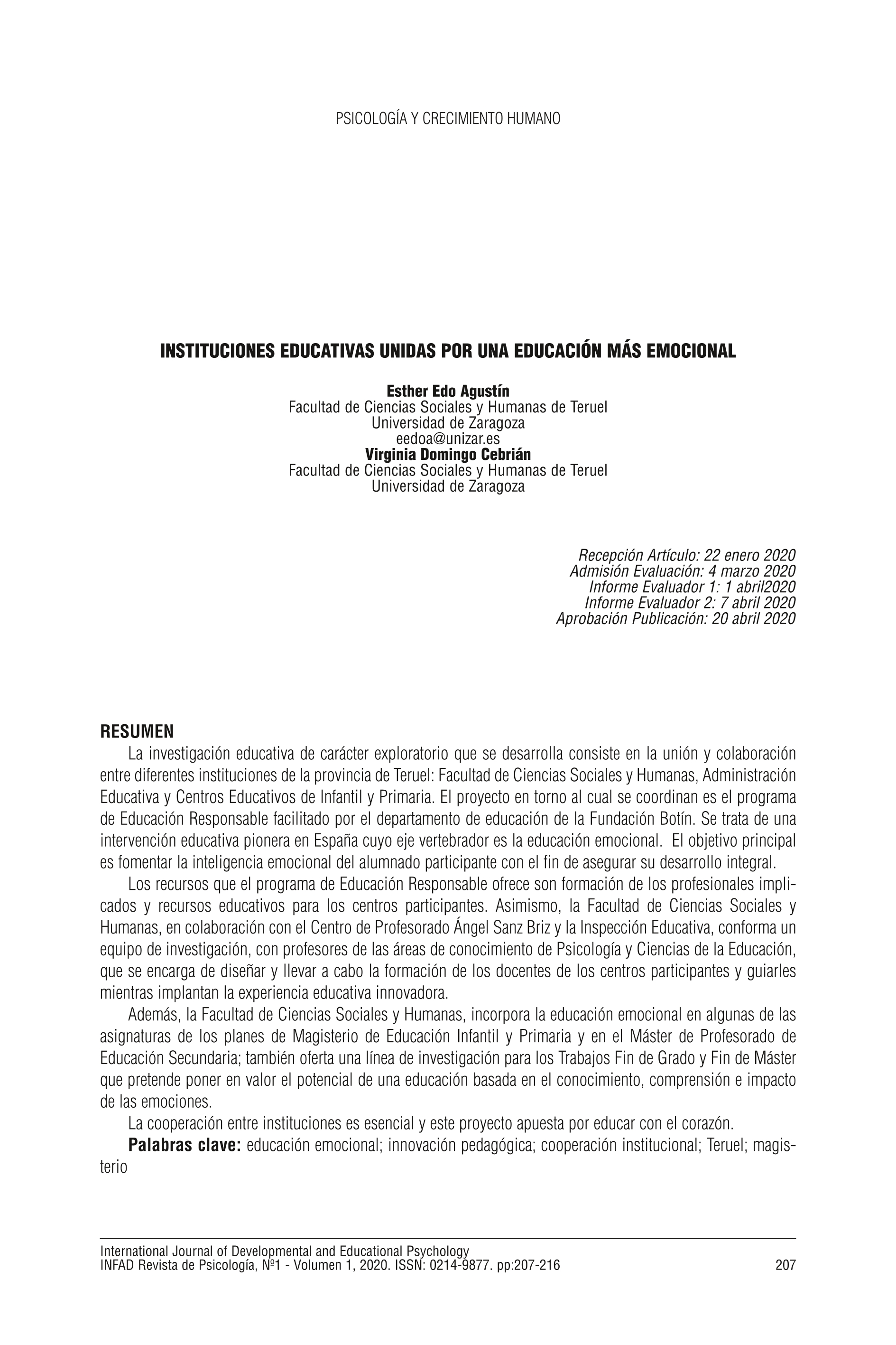 Instituciones educativas unidas por una educación mas emocional