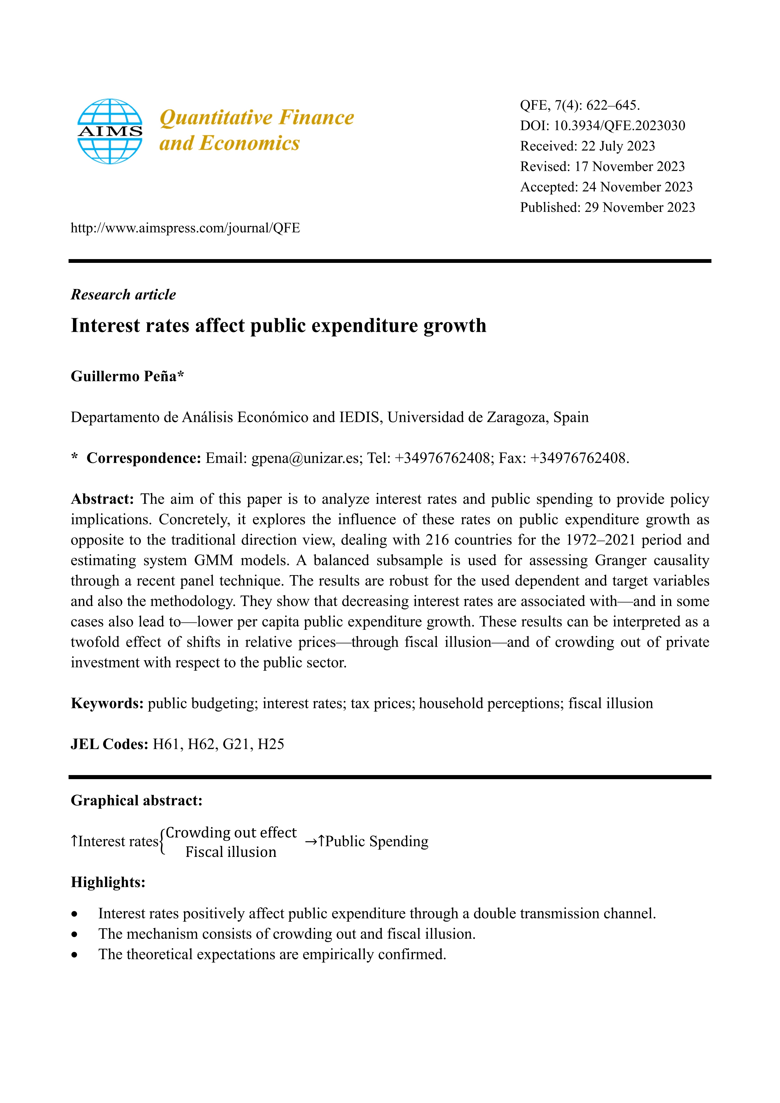 Interest rates affect public expenditure growth