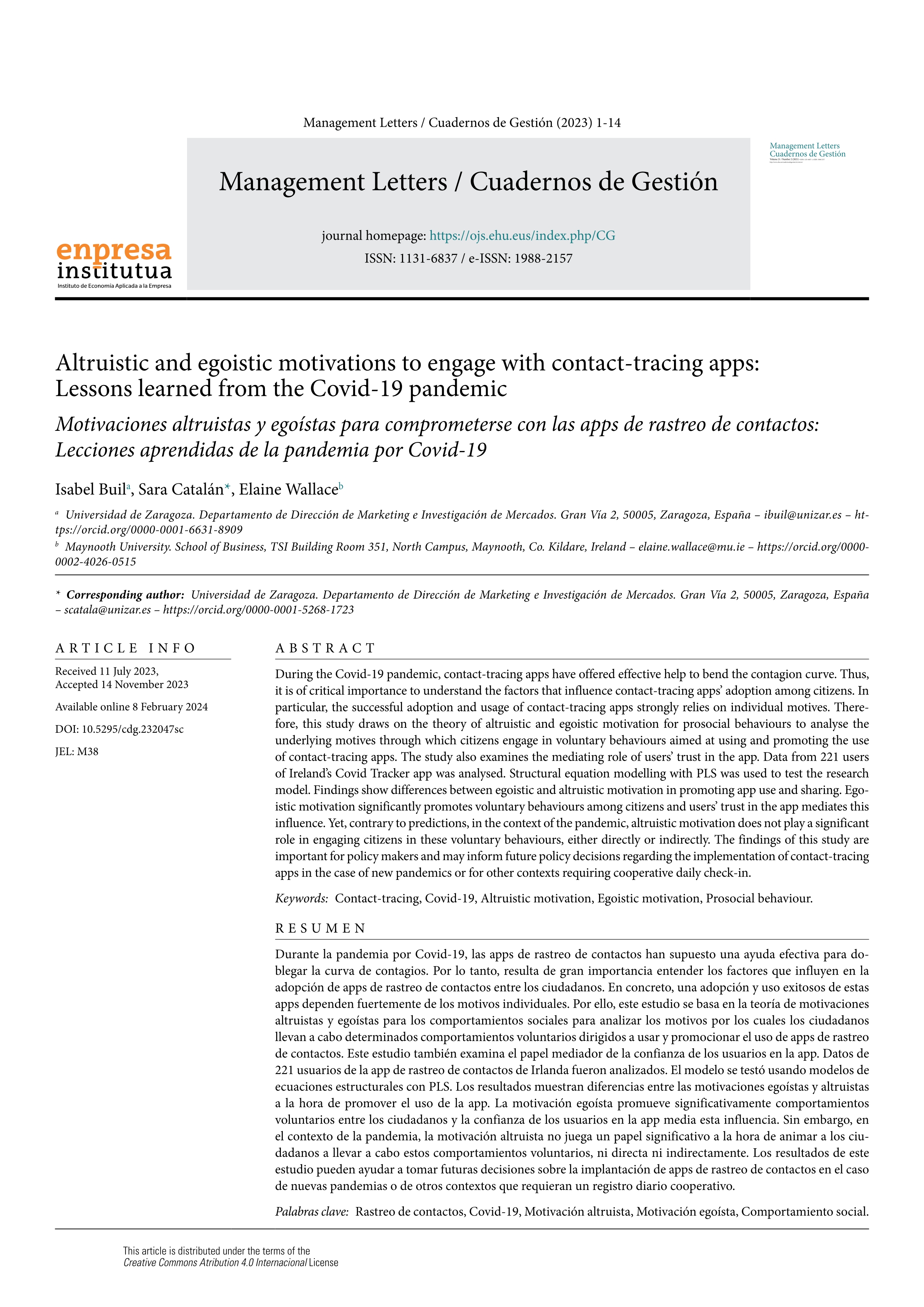 Altruistic and egoistic motivations to engage with contact-tracing apps:  Lessons learned from the Covid-19 pandemic
