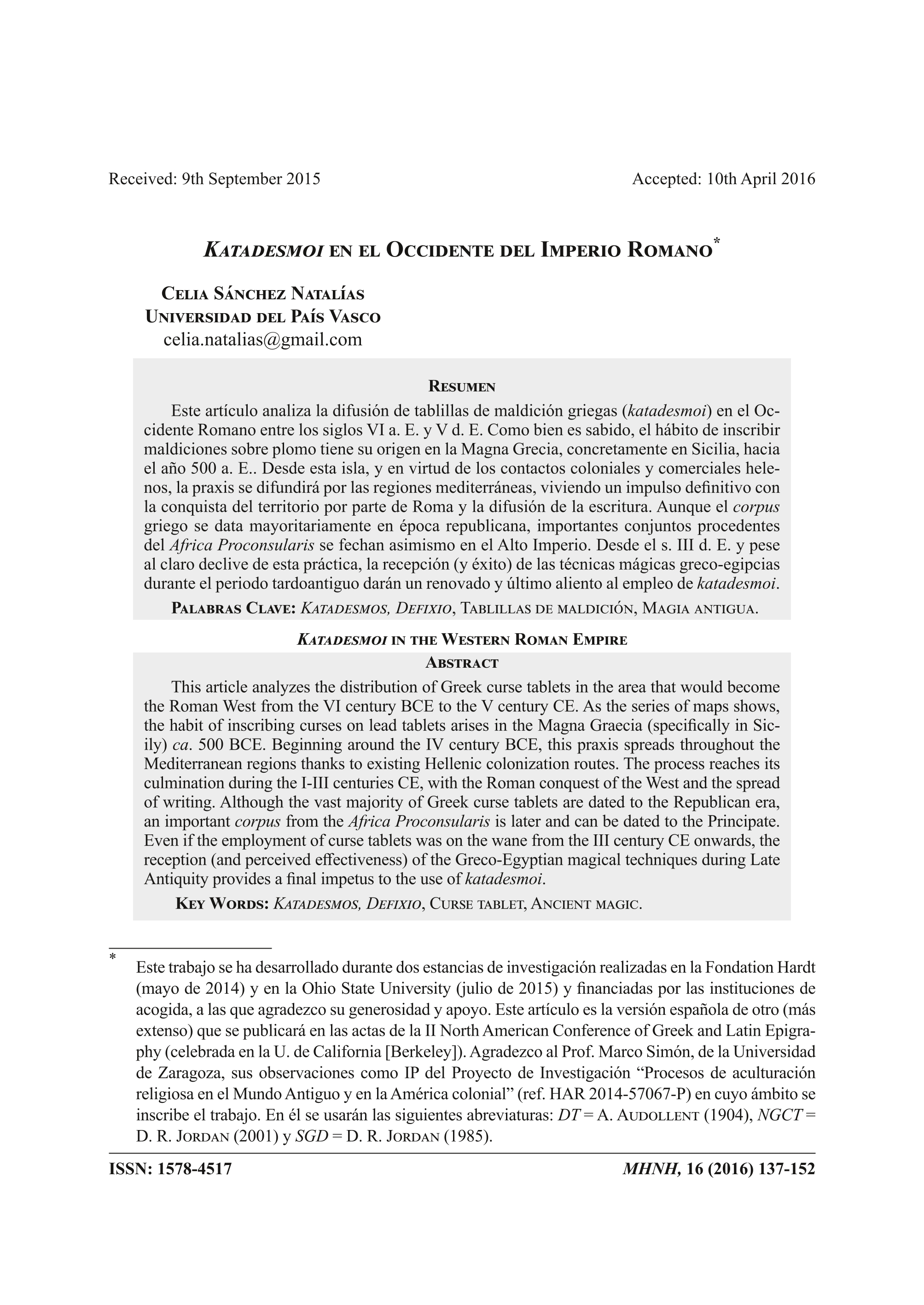 Katadesmoi en el Occidente del Imperio Romano