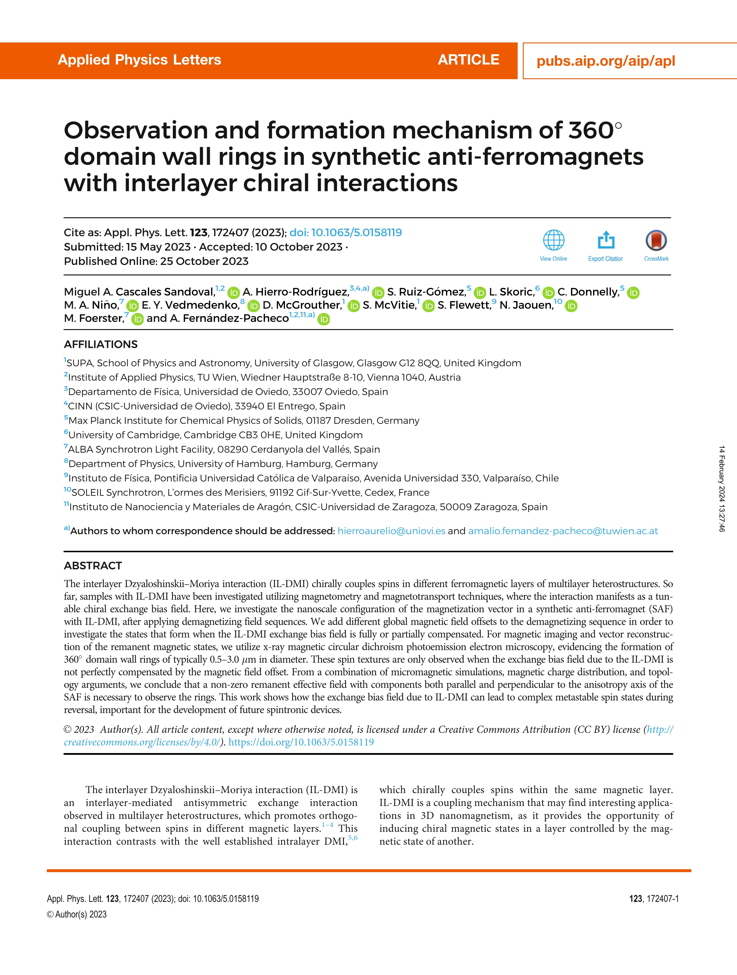 Observation and formation mechanism of 360° domain wall rings in synthetic anti-ferromagnets with interlayer chiral interactions