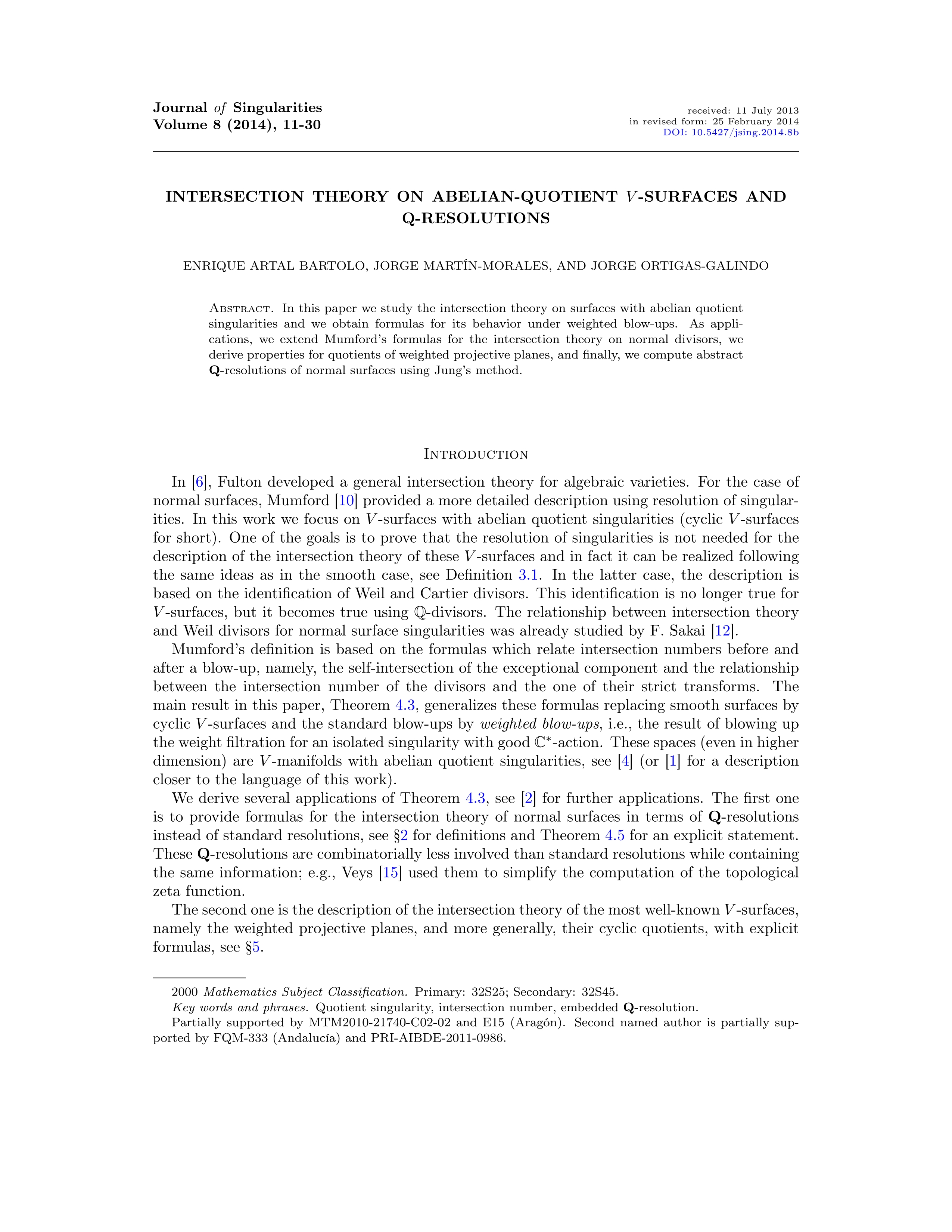 Intersection theory on abelian-quotient V-surfaces and Q-resolutions