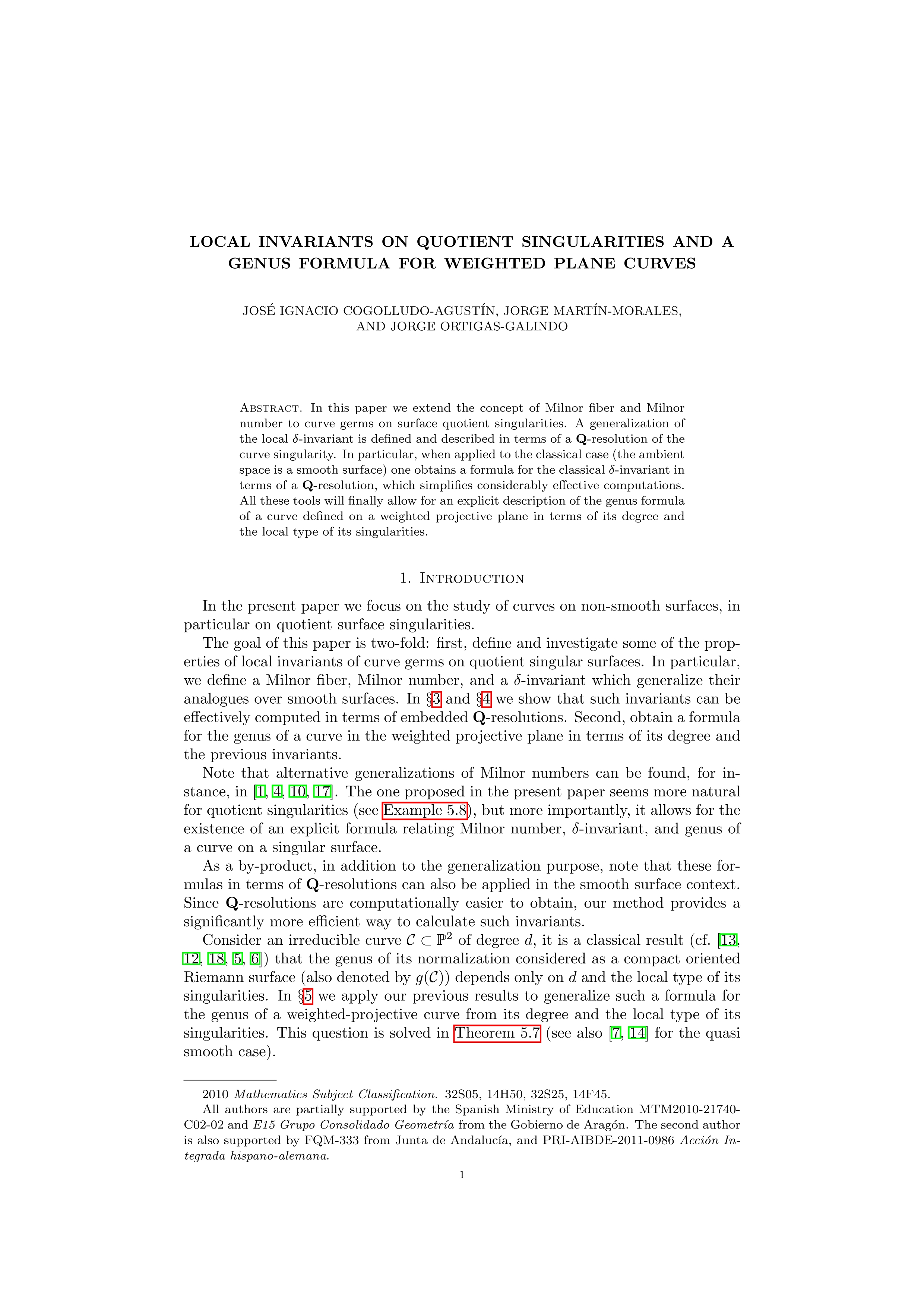 Local invariants on quotient singularities and a genus formula for weighted plane curves
