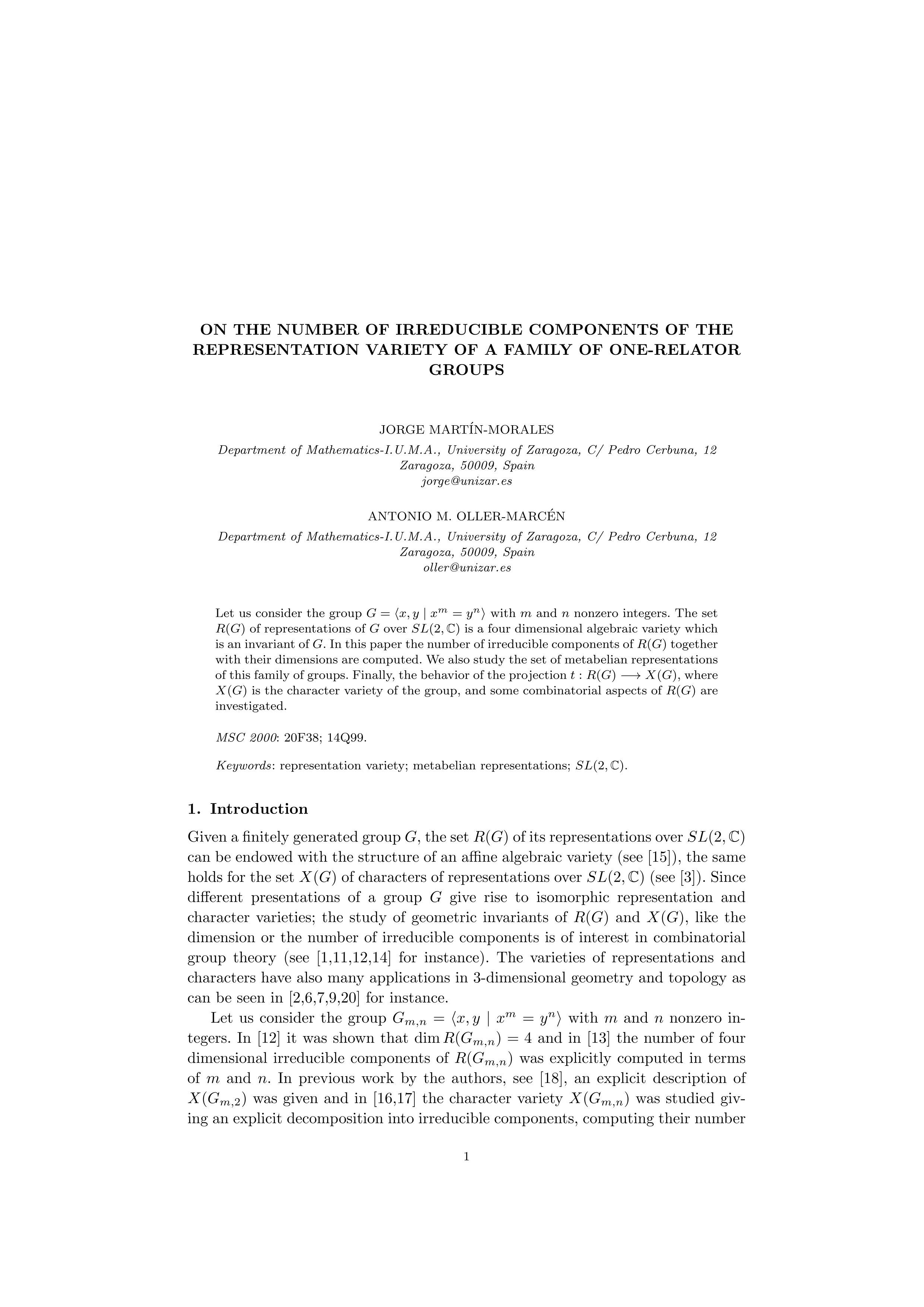 On the number of irreducible components of the representation variety of a family of one-relator groups