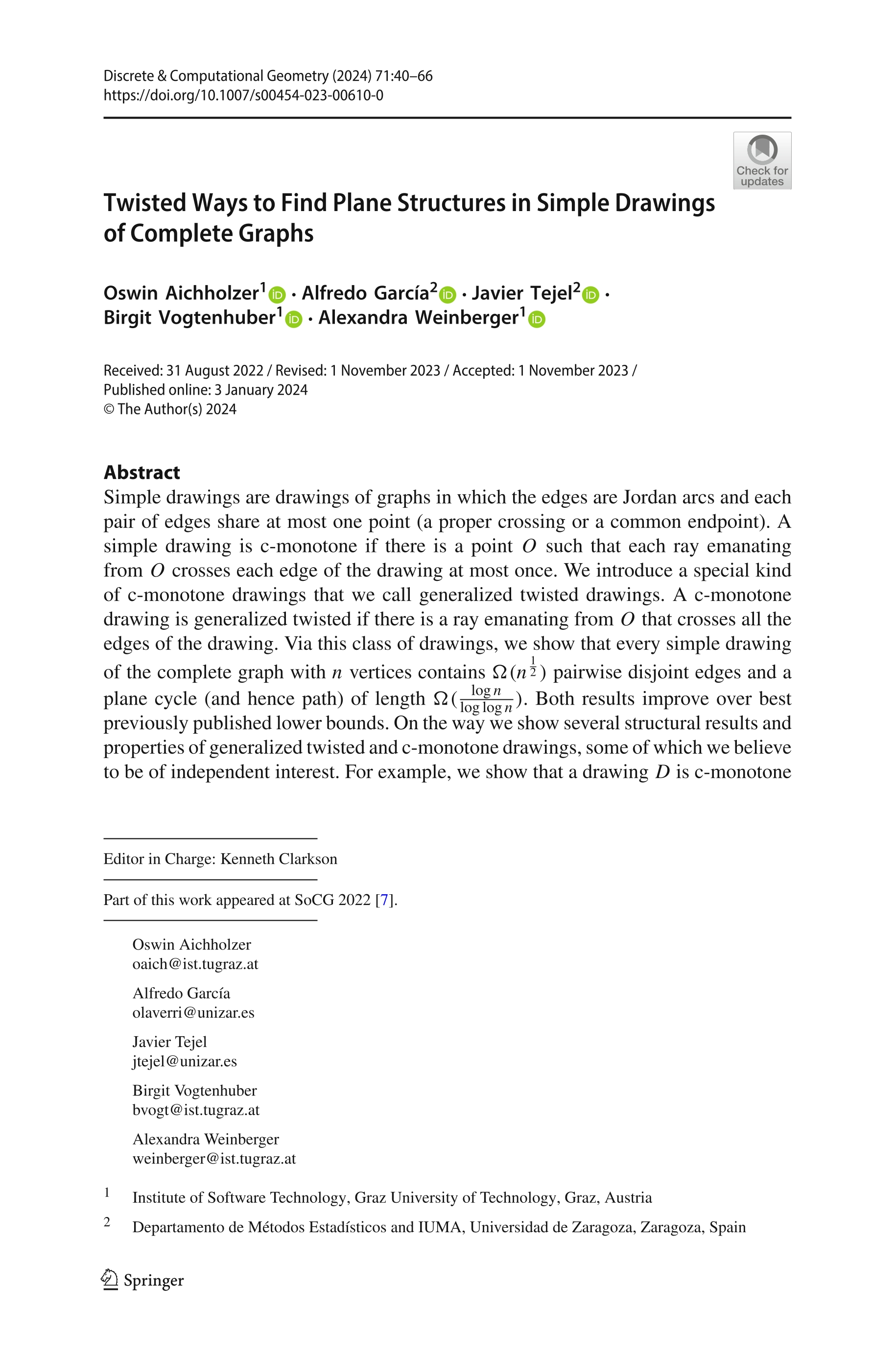 Twisted ways to find plane structures in simple drawings of complete graphs