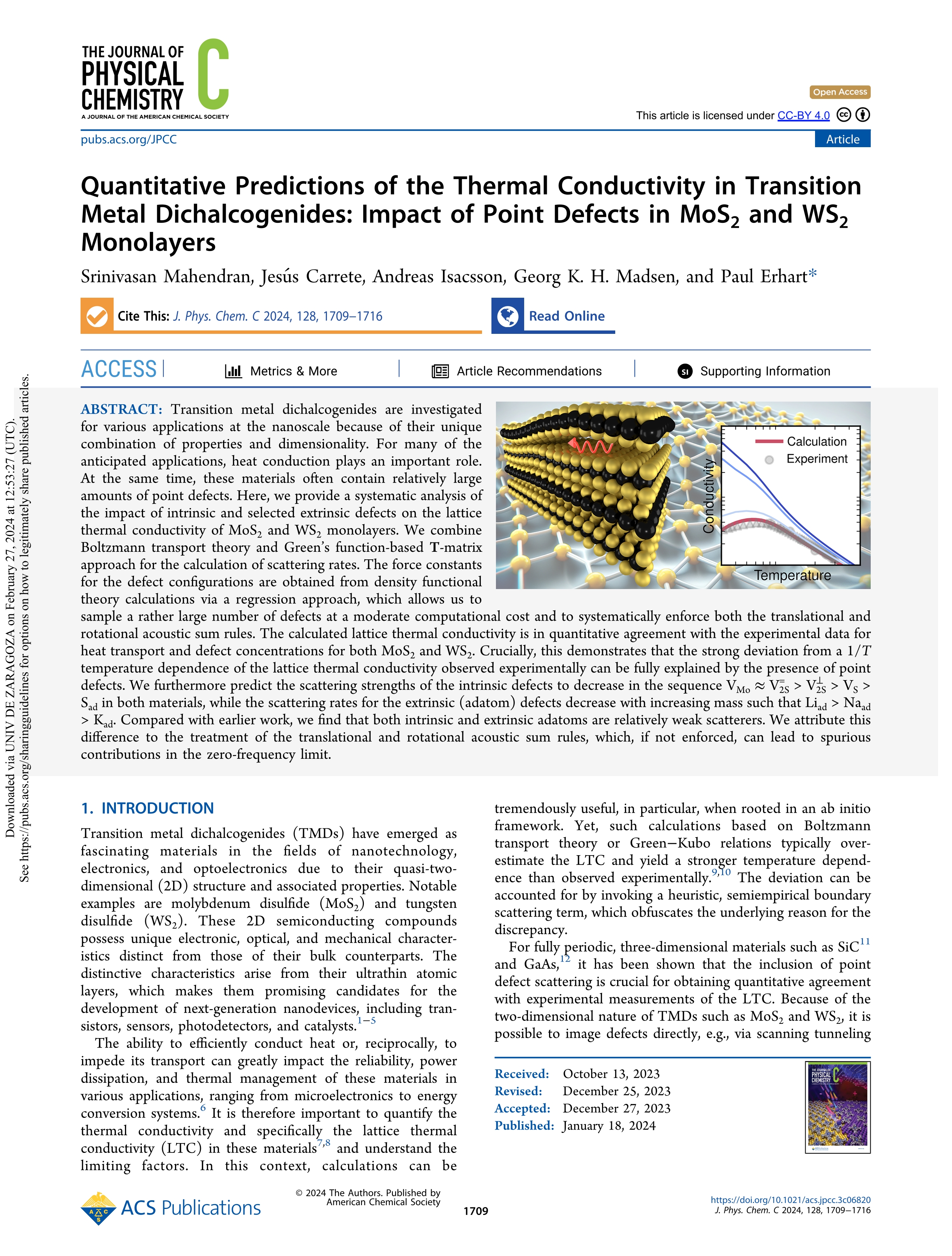 Quantitative Predictions of the Thermal Conductivity in Transition Metal Dichalcogenides: Impact of Point Defects in MoS<sub>2</sub> and WS<sub>2</sub> Monolayers