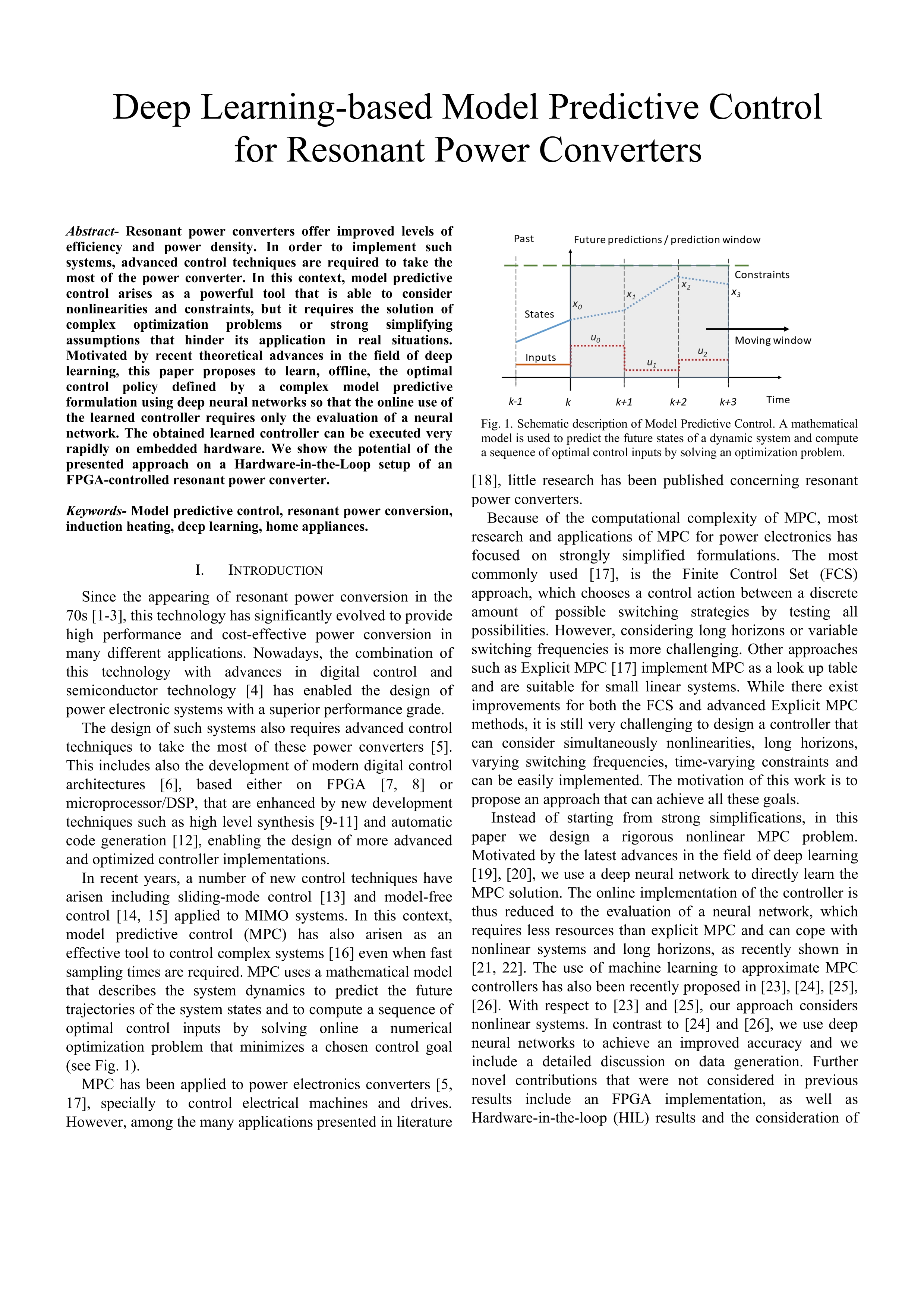 Deep Learning-Based Model Predictive Control for Resonant Power Converters