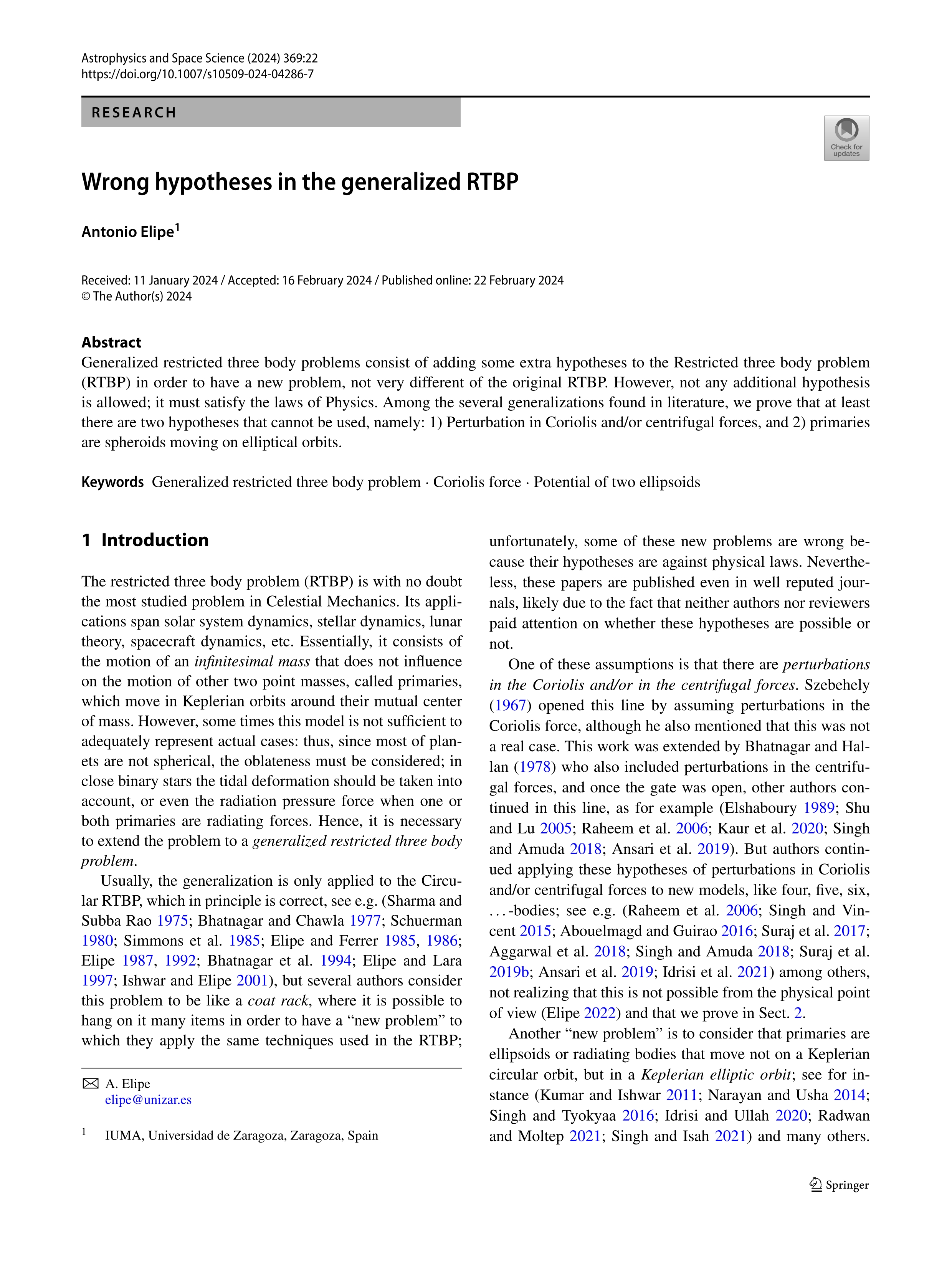 Wrong hypotheses in the generalized RTBP