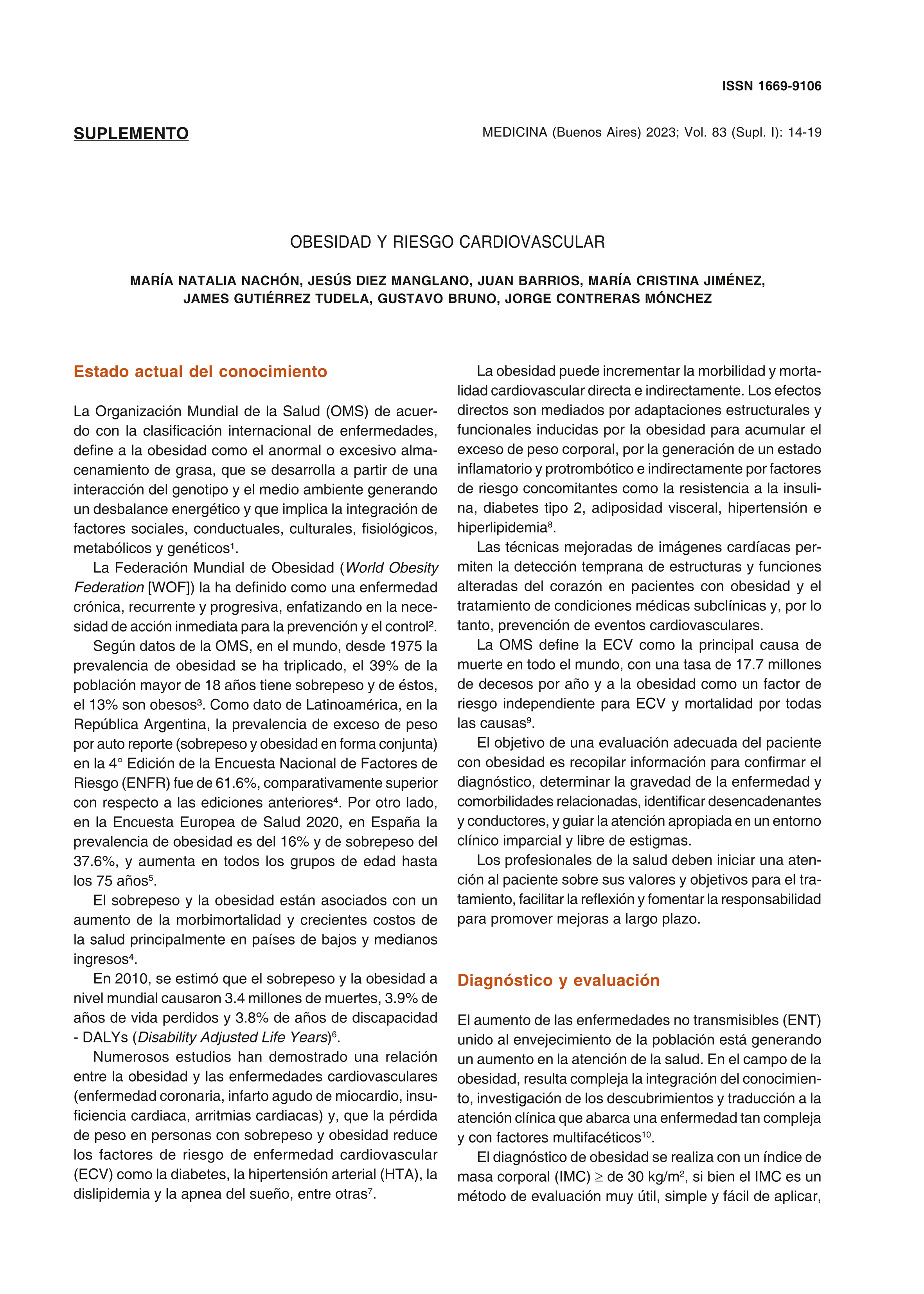 Obesidad y riesgo cardiovascular