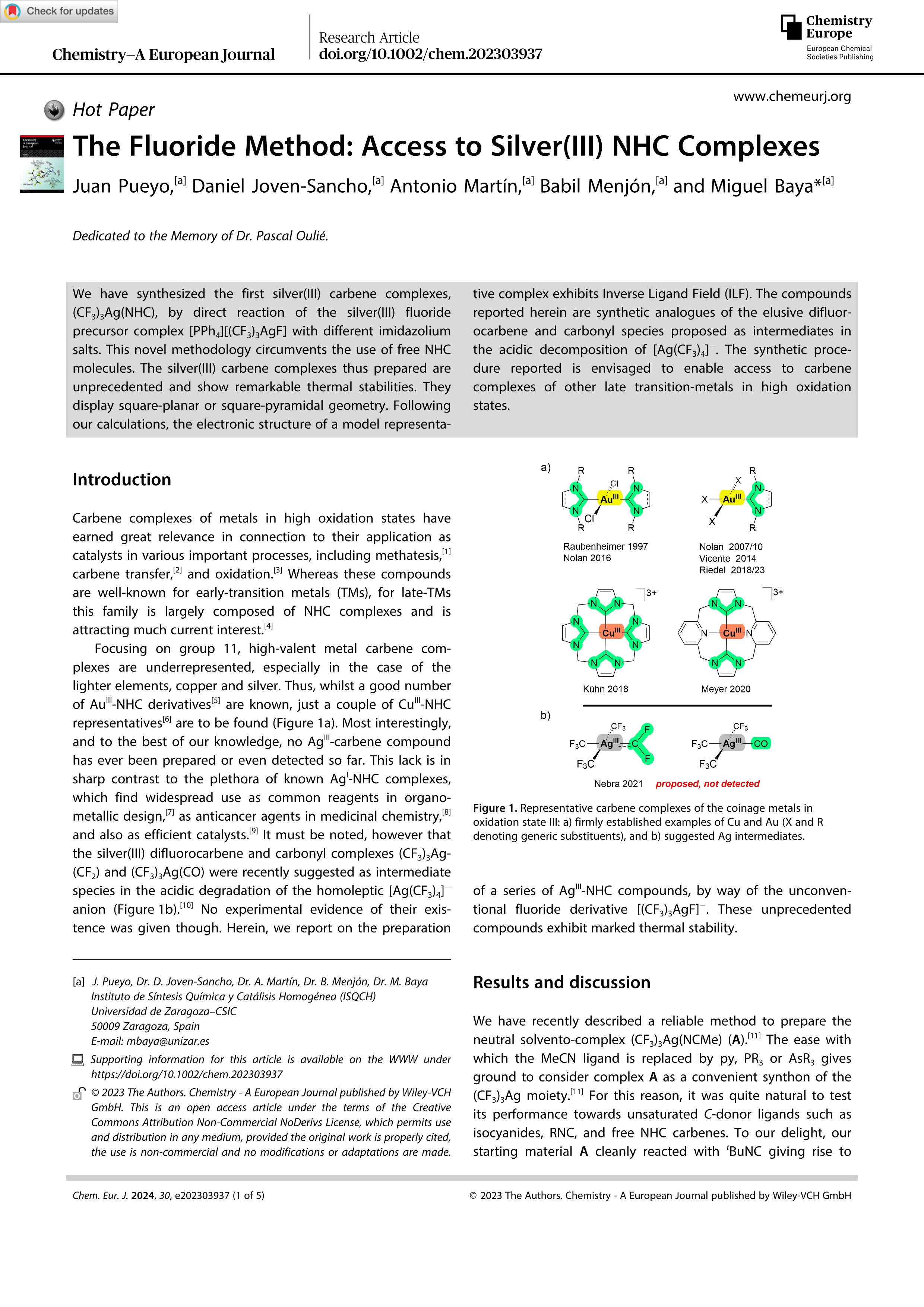 The fluoride method: access to silver(III) NHC complexes