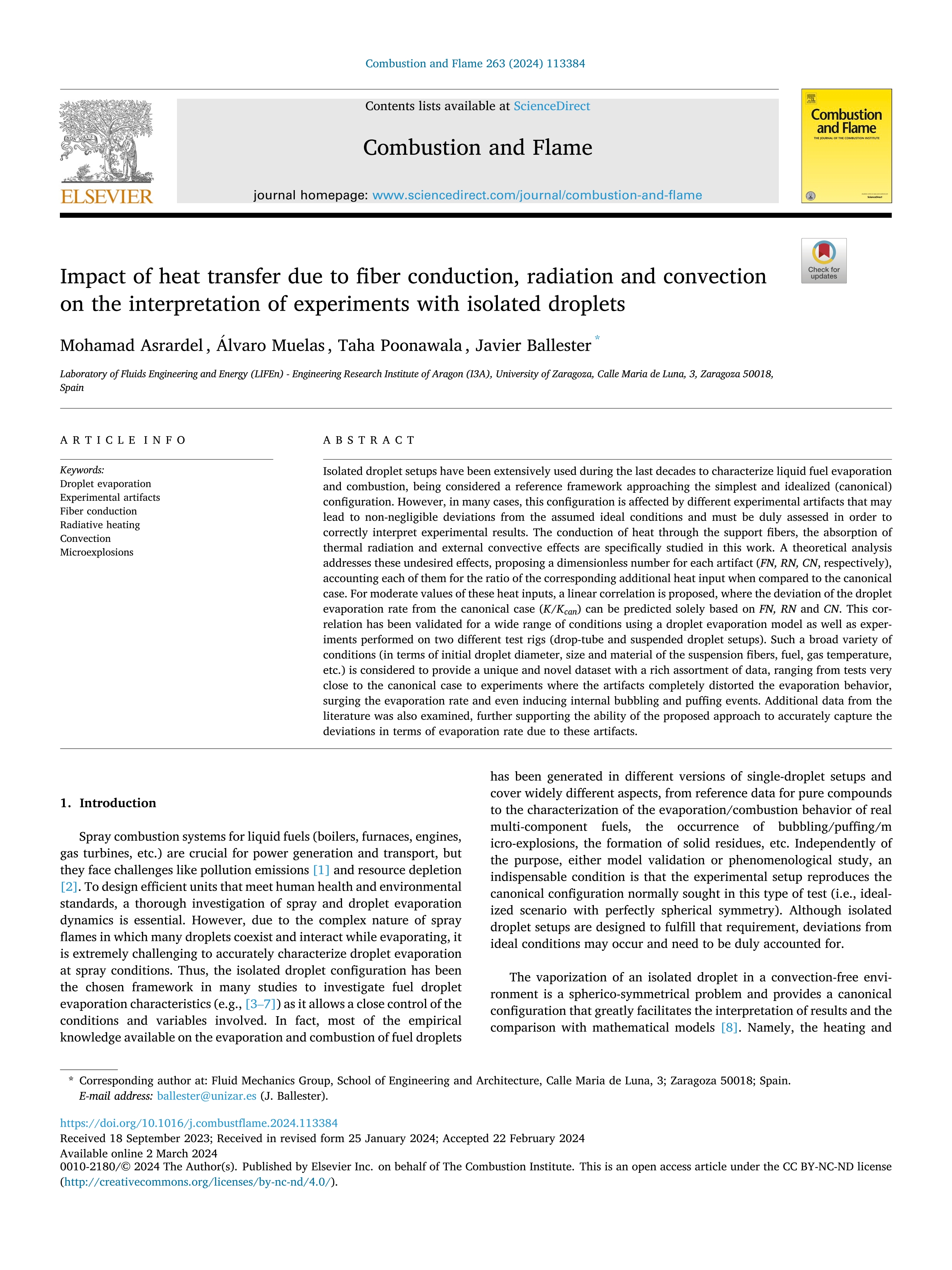 Impact of heat transfer due to fiber conduction, radiation and convection on the interpretation of experiments with isolated droplets